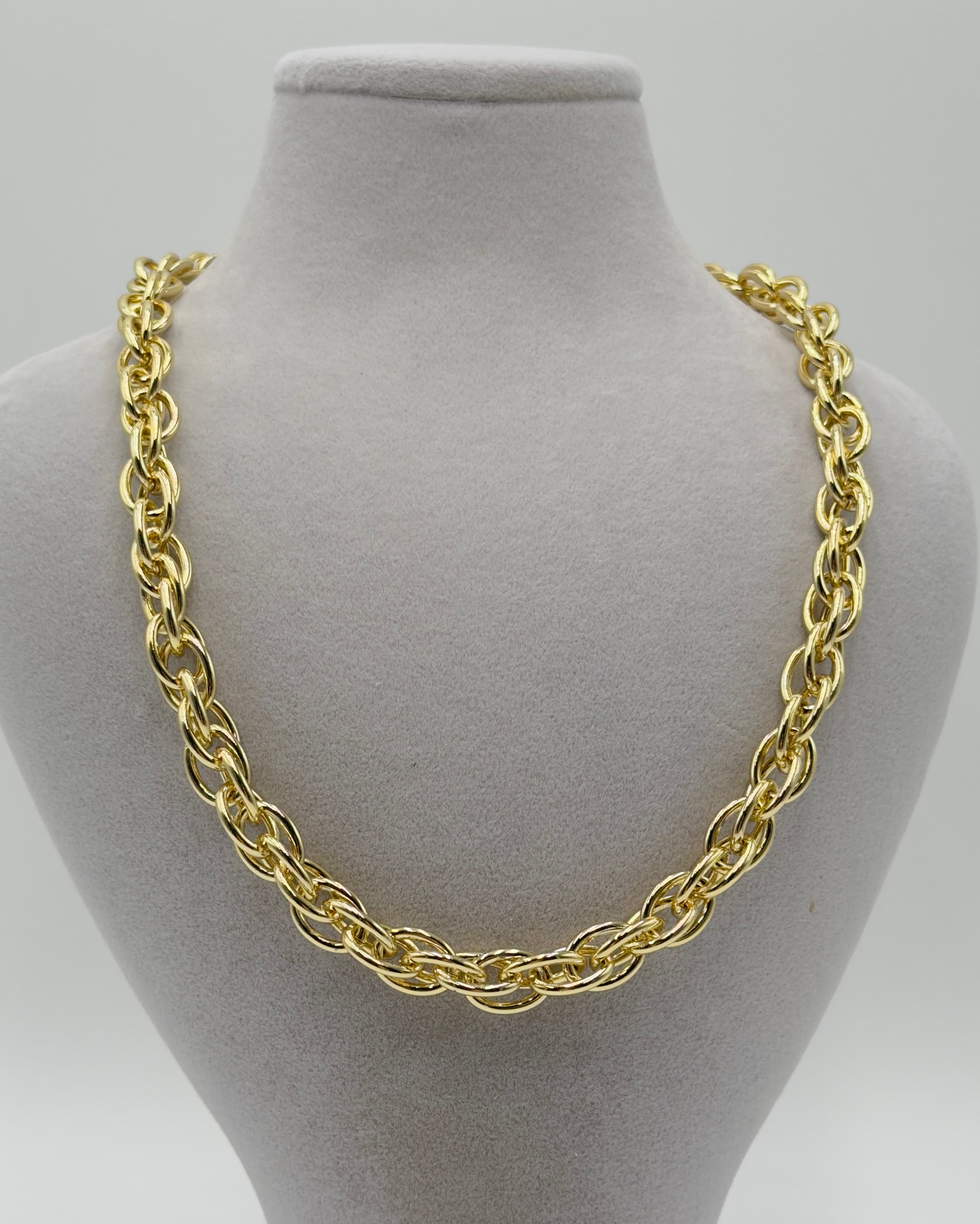 Vp 14 K Altın Kaplama Oval Sarmal Kolye 50cm