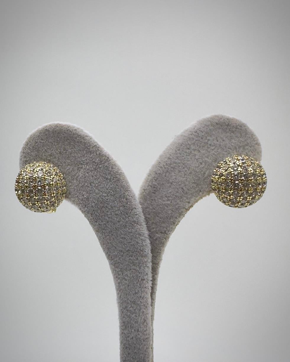 Vp 14 K Altın Kaplama Taşlı Dünya Model Küpe