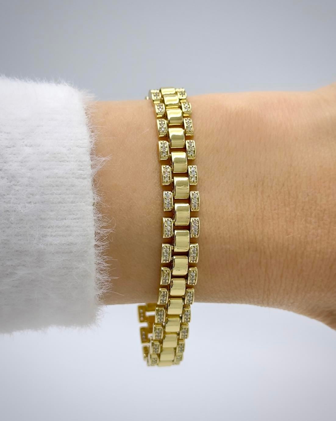 Vp 14 K Altın Kaplama Taşlı Kordon Model Bileklik