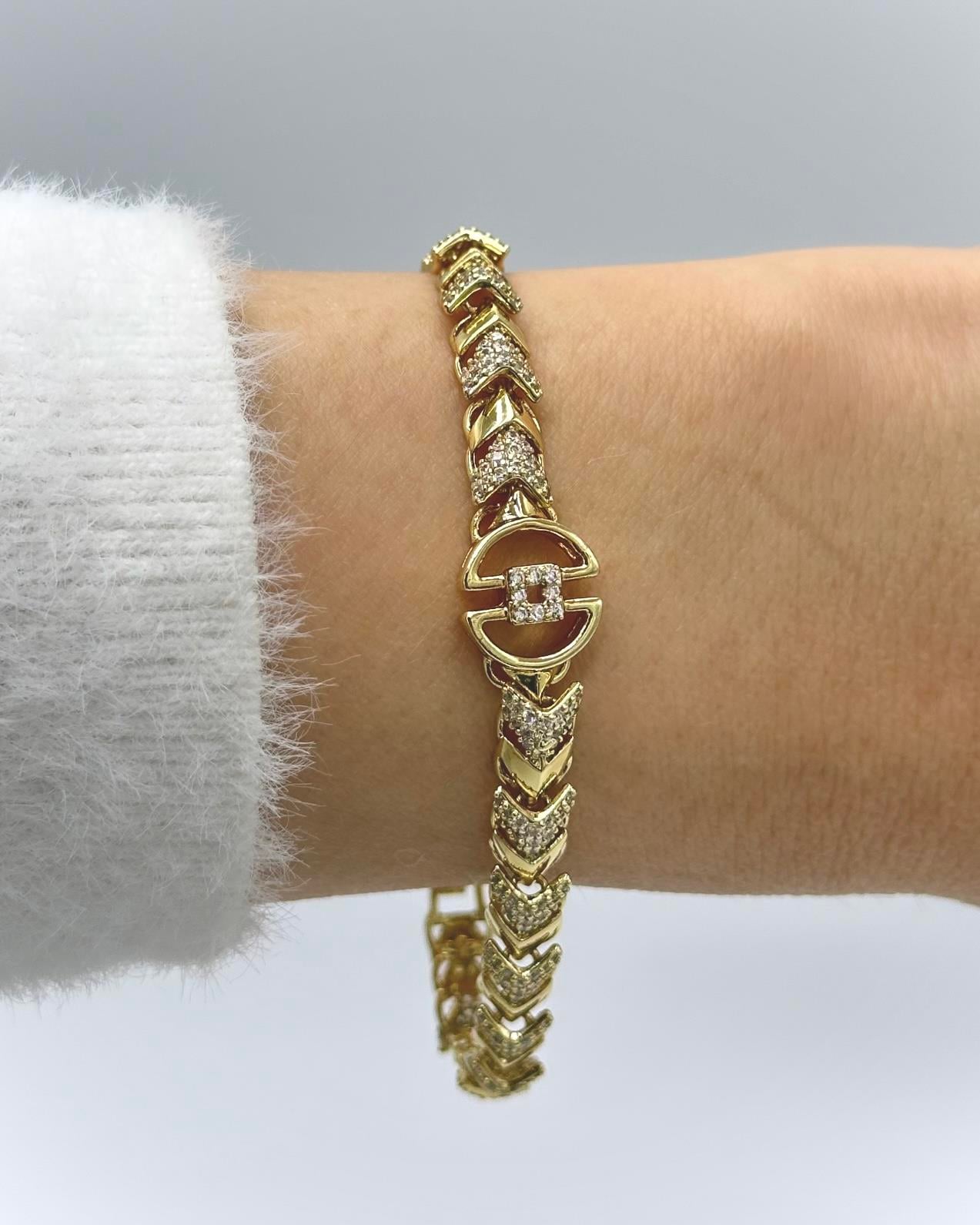 Vp 14 K Altın Kaplama Taşlı Zeron Model Bileklik