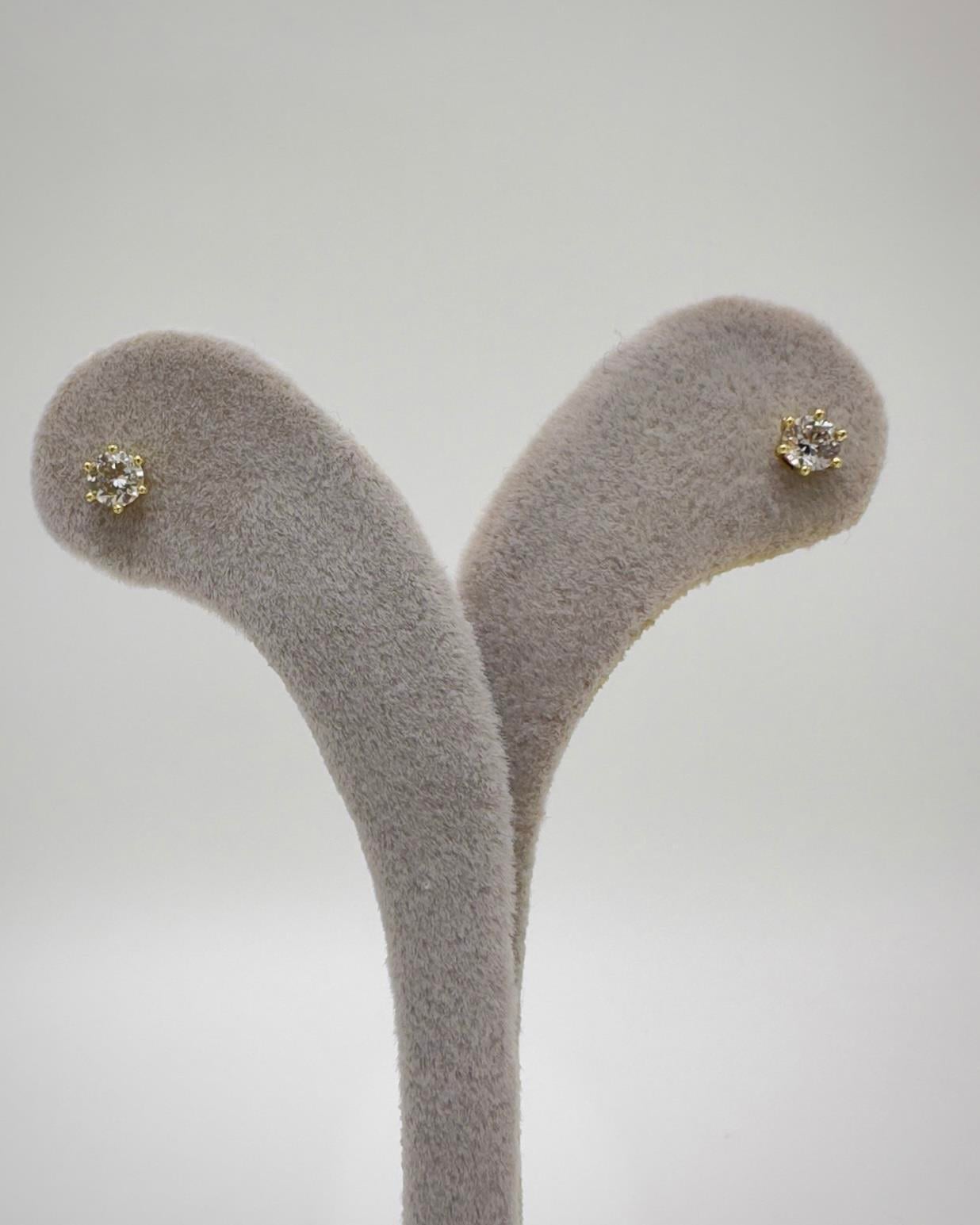 Vp 14 K Altın Kaplama Tek Taş Model Küpe