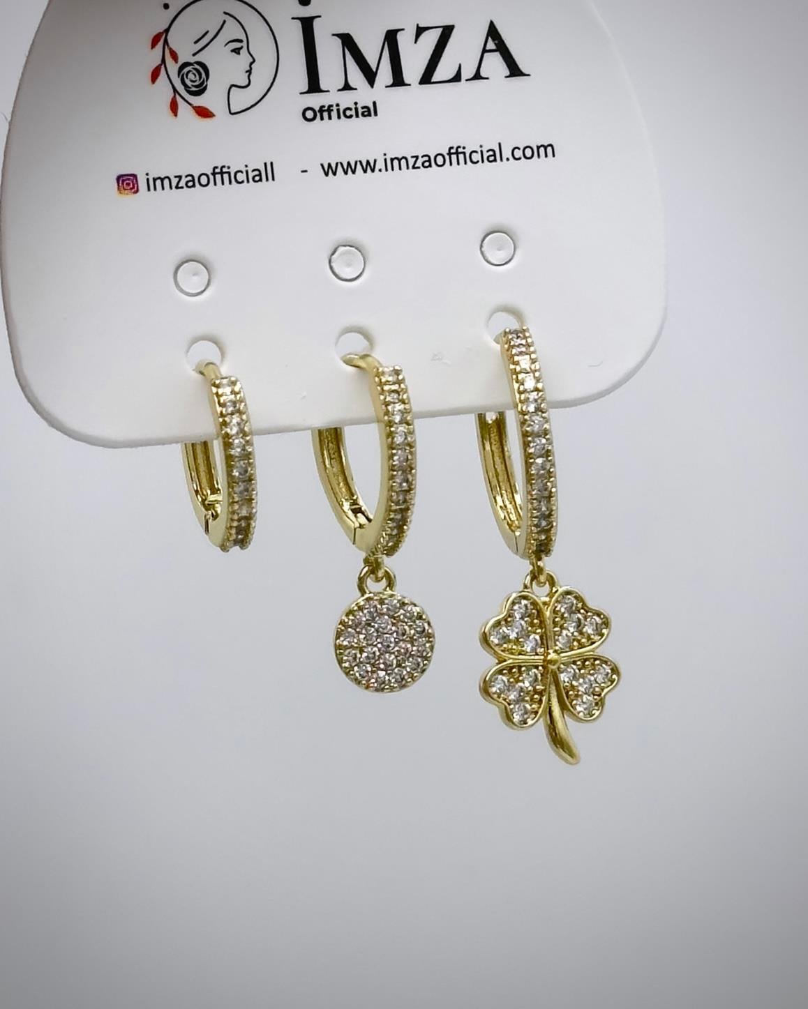 Vp 14 K Altın Kaplama Yonca 3'lü Model Küpe