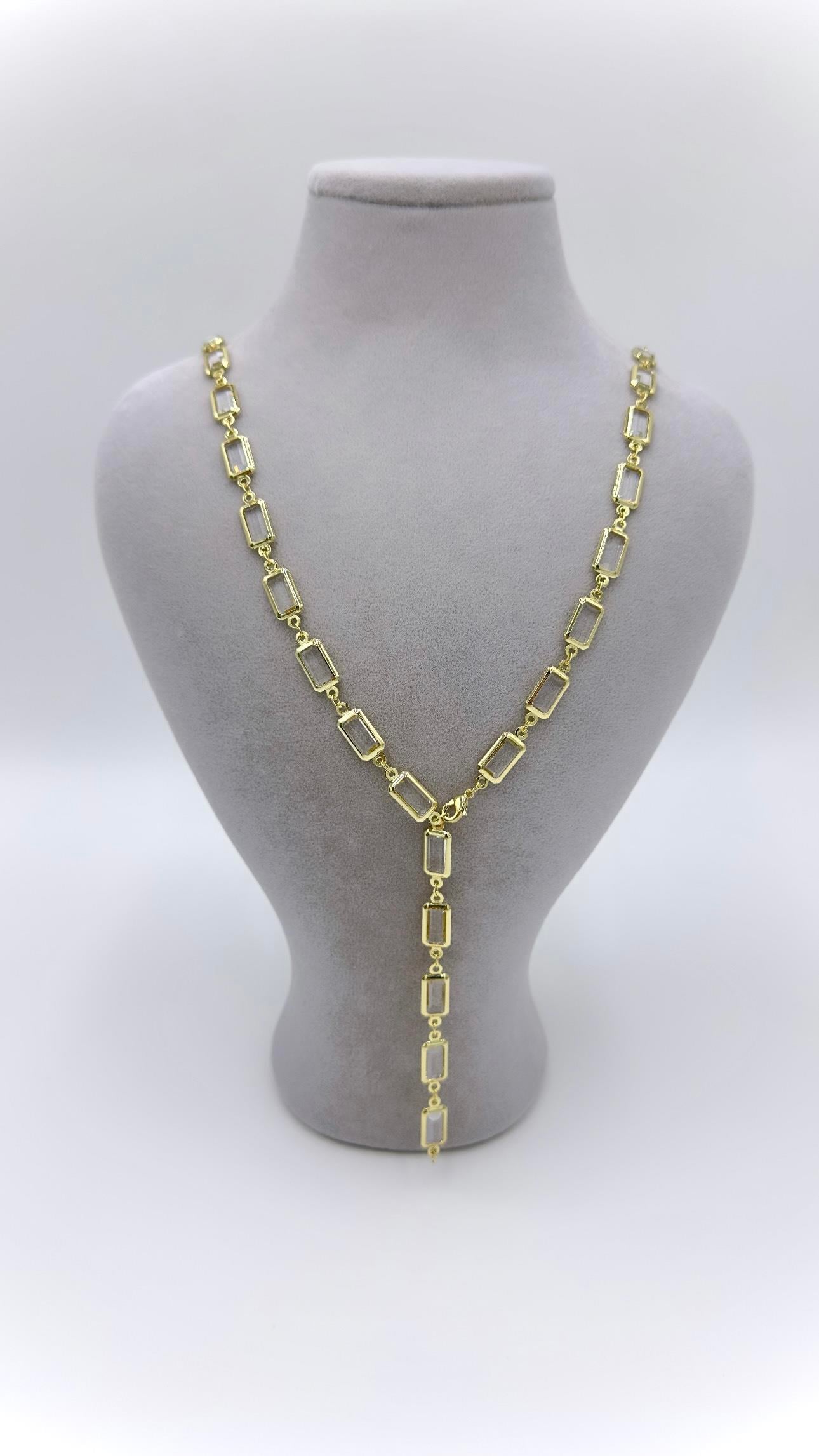 Vp 14 K Dikdötgen Detaylı Kolye 70cm