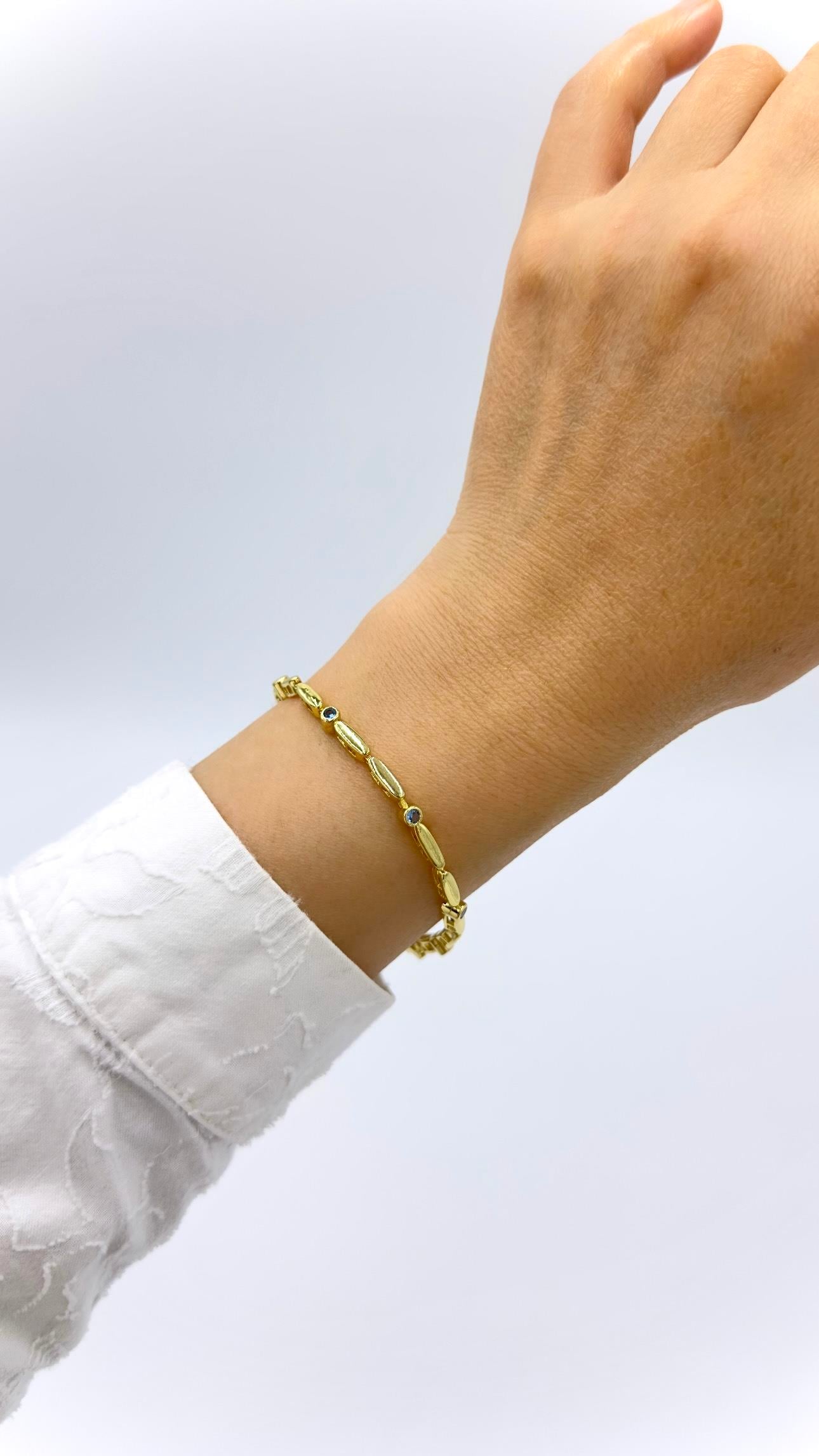 Vp 14 K Mavi Tek Taşlı Bileklik