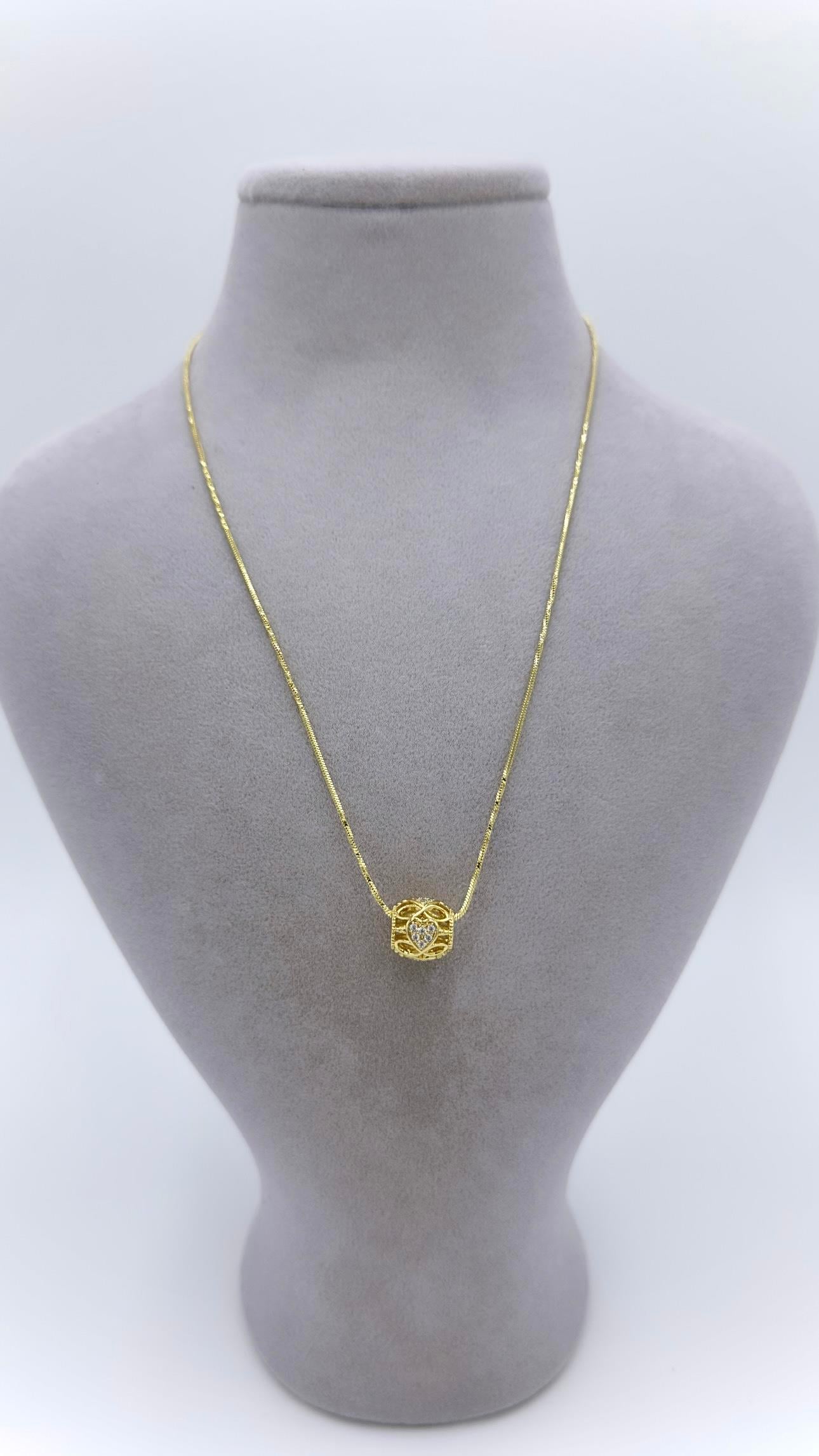 Vp 14 K Minimal Taş Detaylı Top Kolye