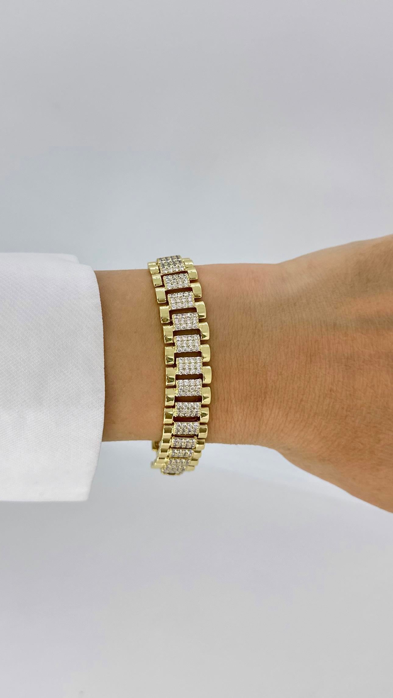 Vp 14 K Tam Taşlı Rolex Bileklik