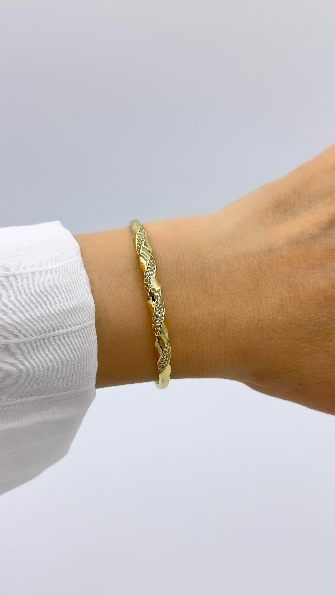 Vp 14 K Taşlı Dönence Model Kelepçe Bileklik