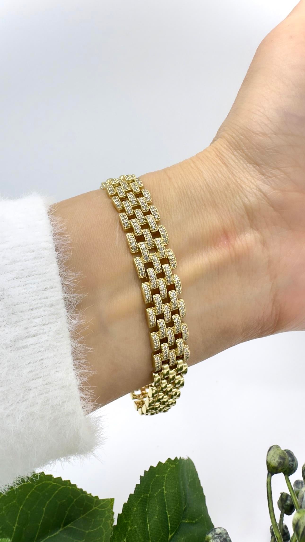 Vp 14 K Taşlı Hasır Model Bileklik