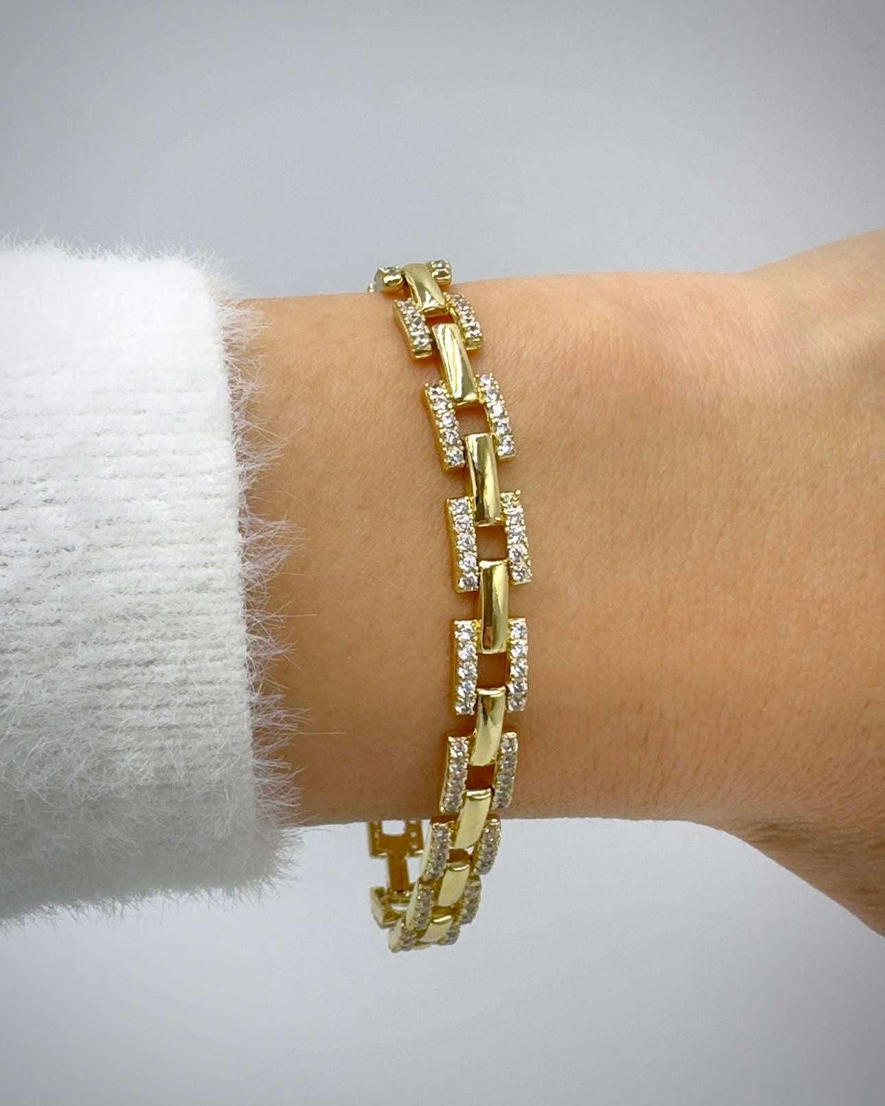 Vp 14 K Taşlı Kare Ionx Model Bileklik