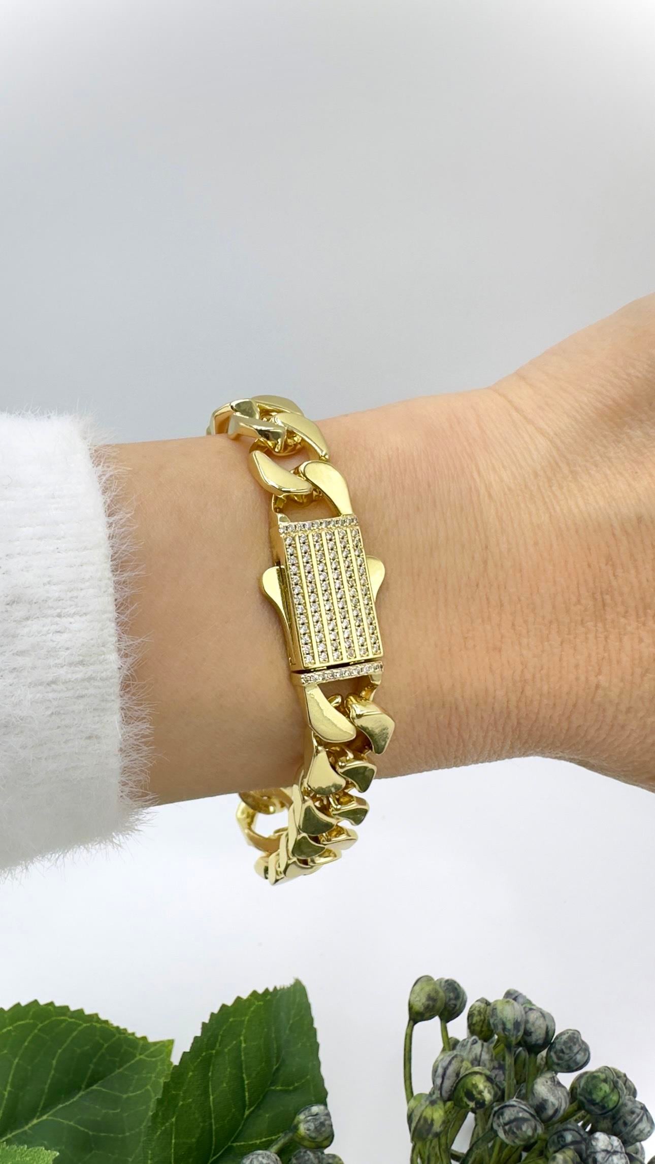 Vp 14 K Taşlı Küba Model Bileklik