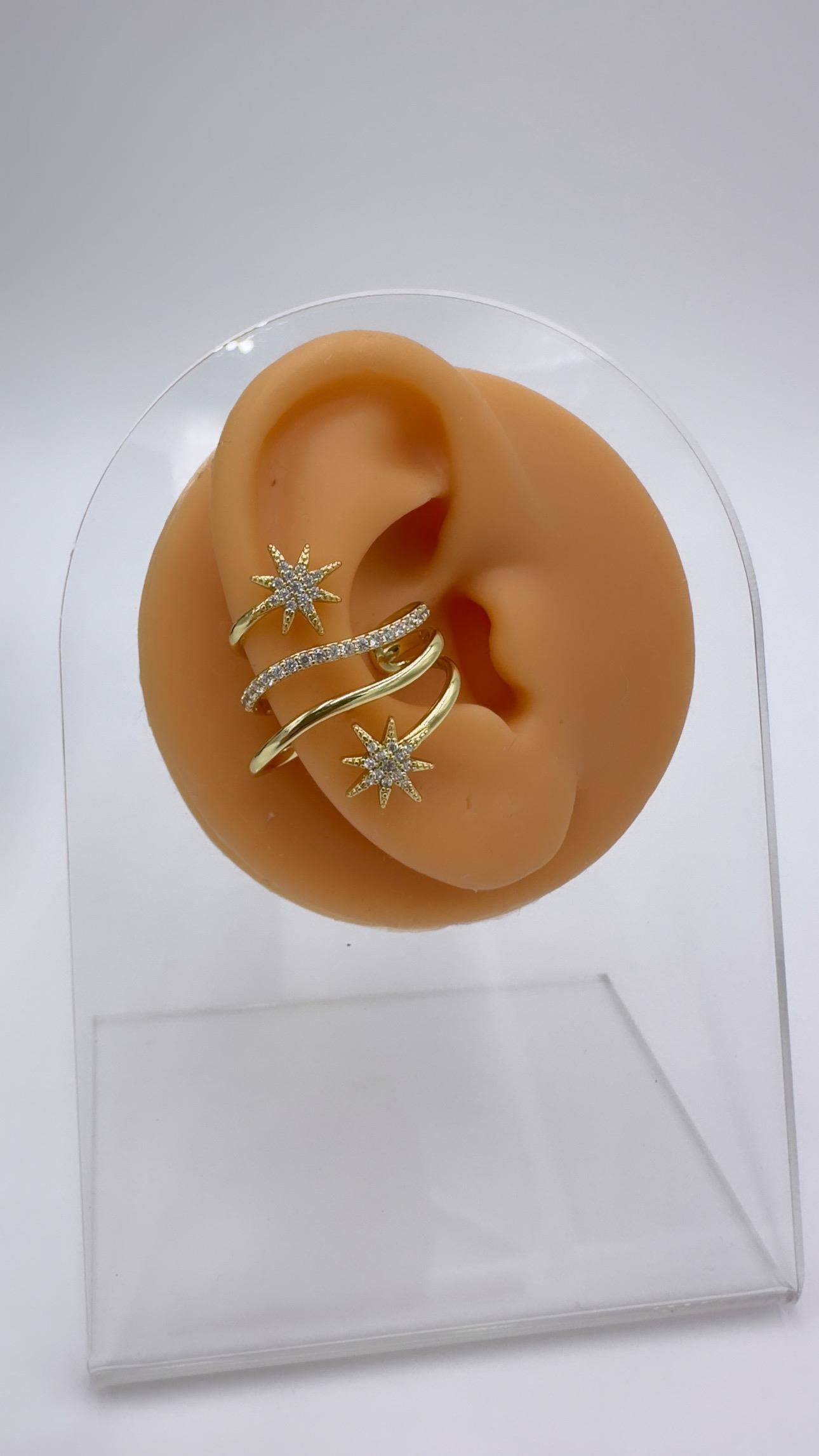 Vp 14 K Taşlı Yıldız Model Kıkırdak Küpe