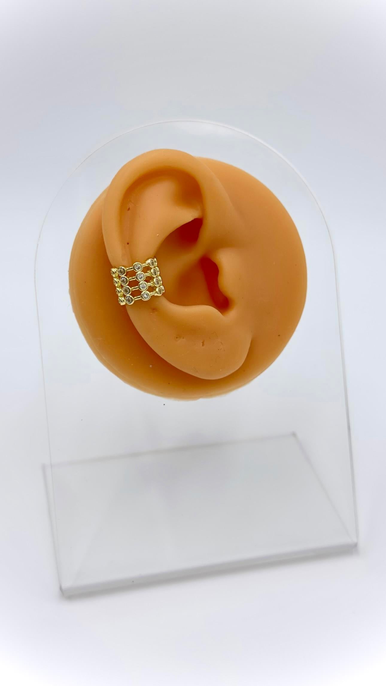 Vp 14 K Yuvarlak Taşlı Halkalı Model Earcuff