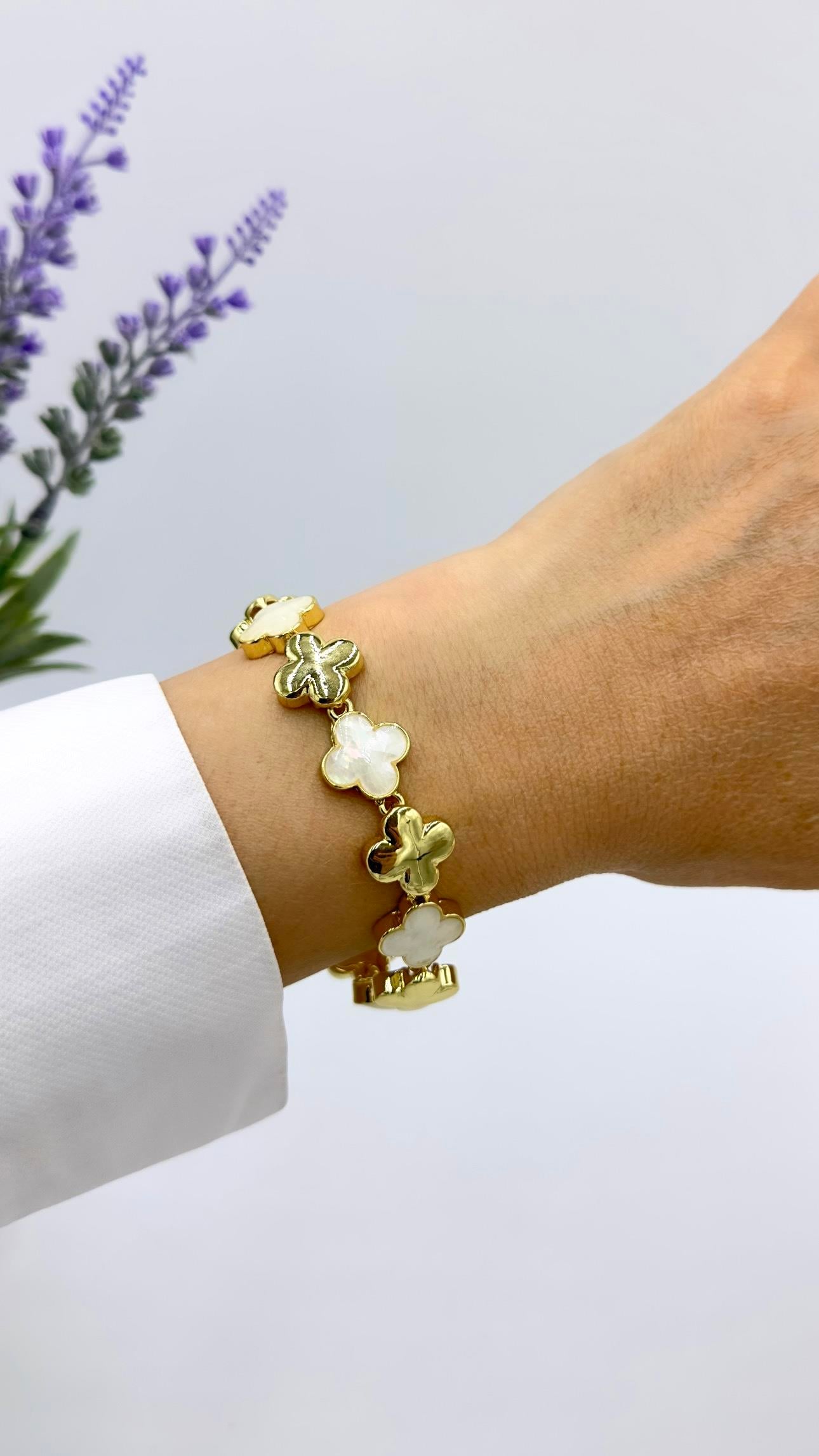 Vp Paris Serisi Gold Sedef Yonca Bileklik