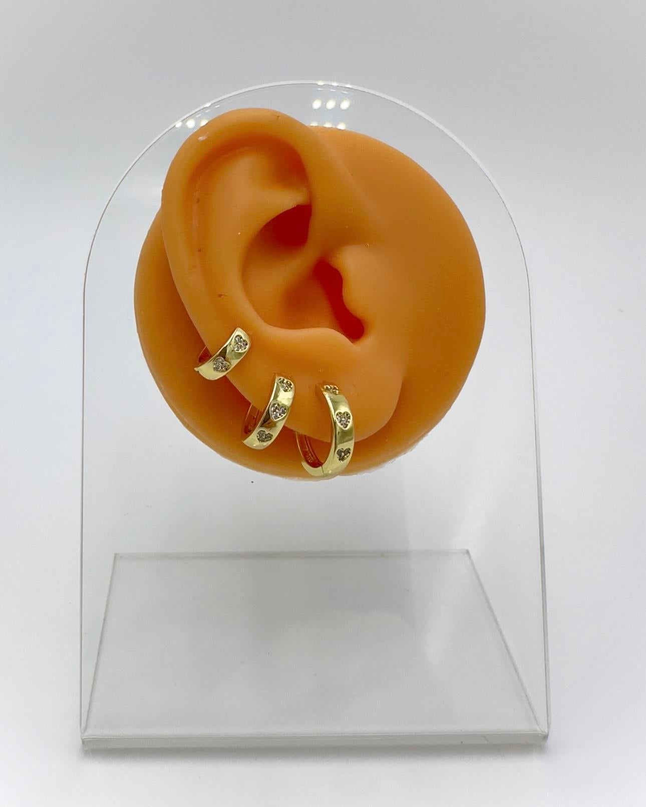 Vp14 K Taşlı 3lü Halka Model Küpe