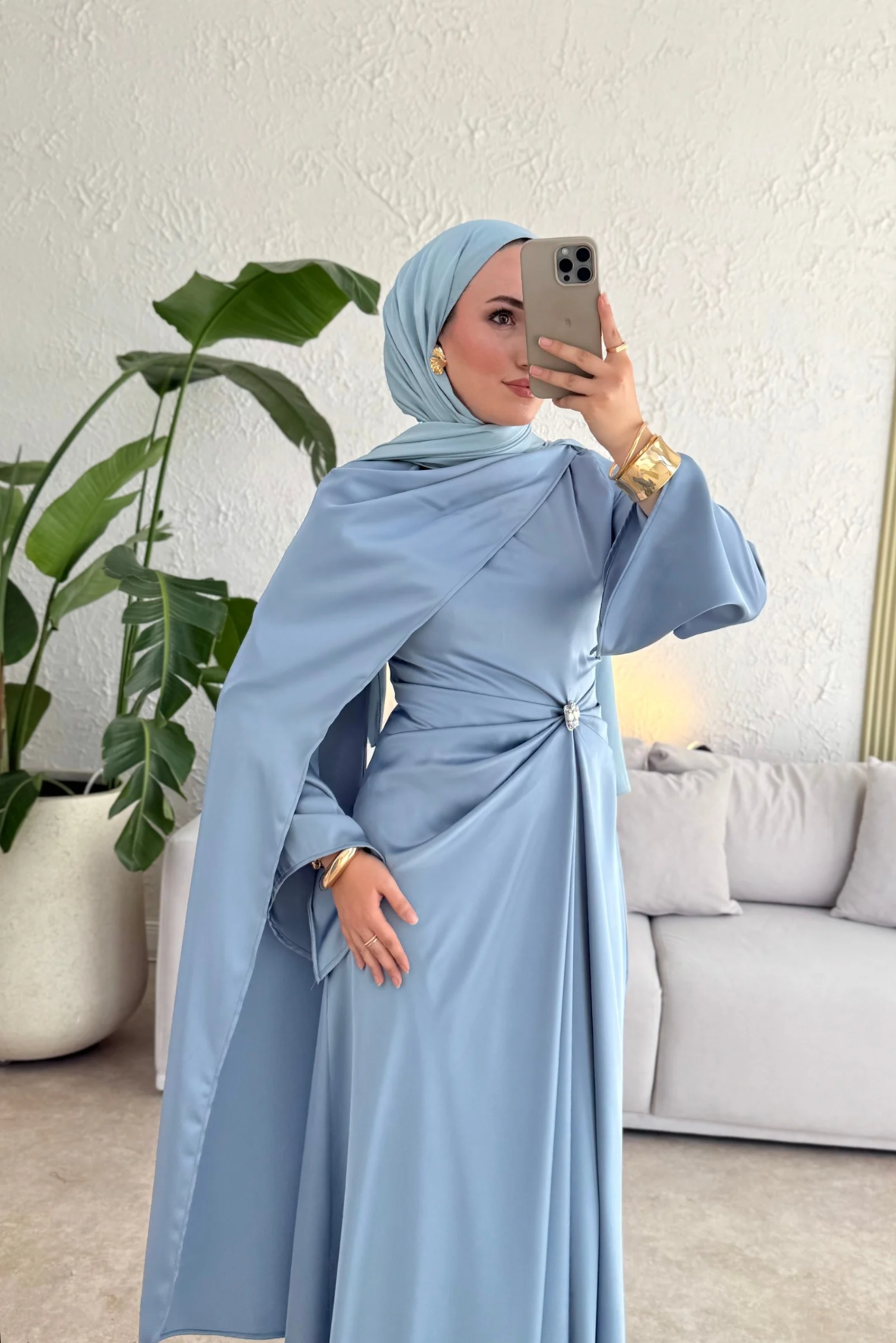 Since özel seri premium elbise -indigo