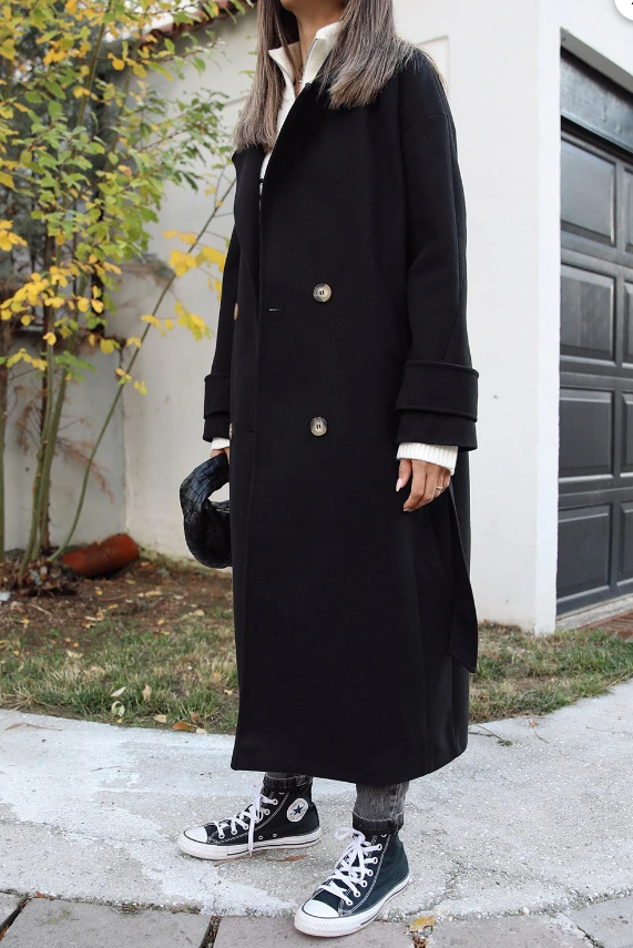 Massimo model kaşe kaban-siyah - vakronline