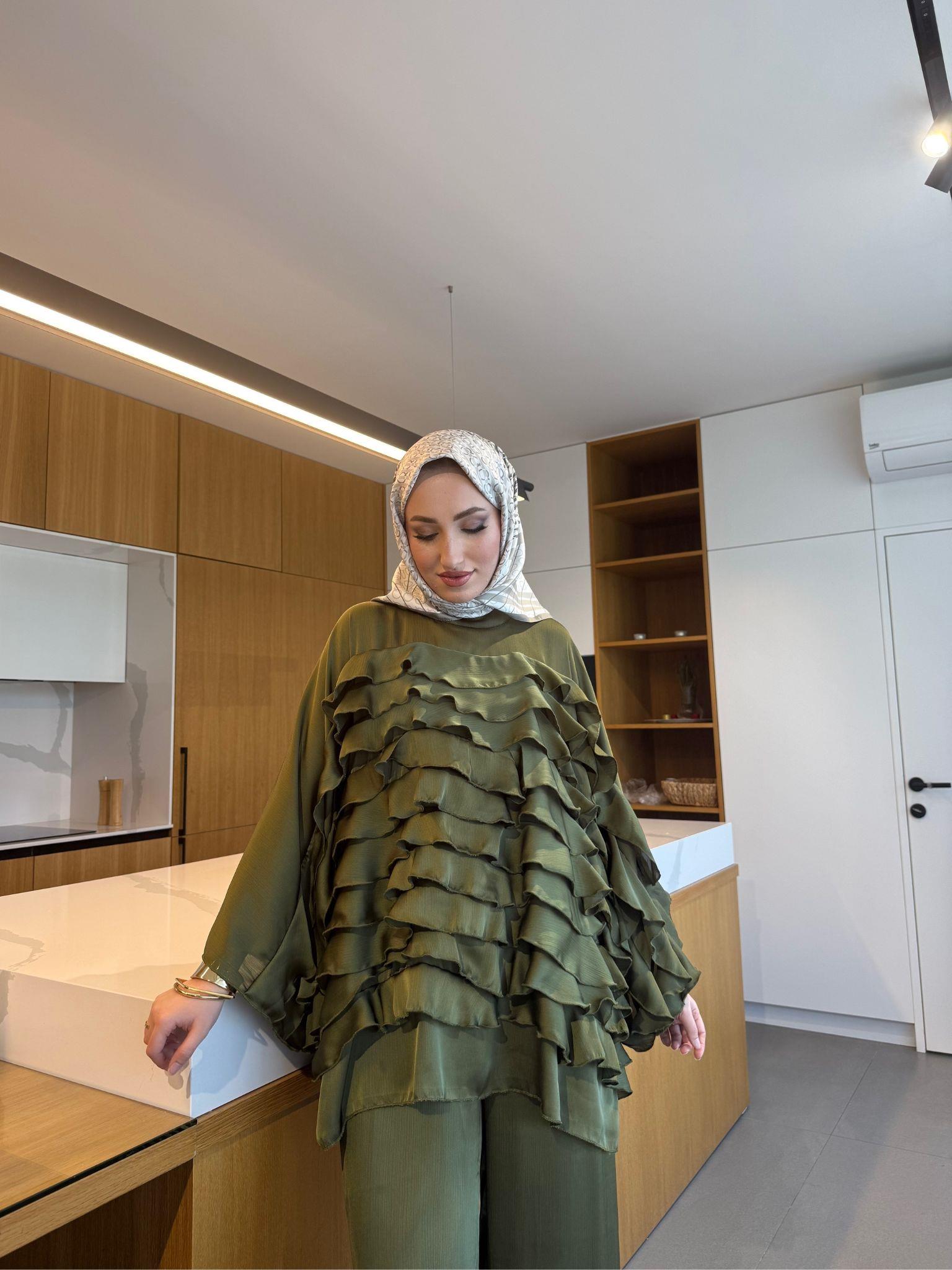 Love özel tasarım takım -haki - vakronline