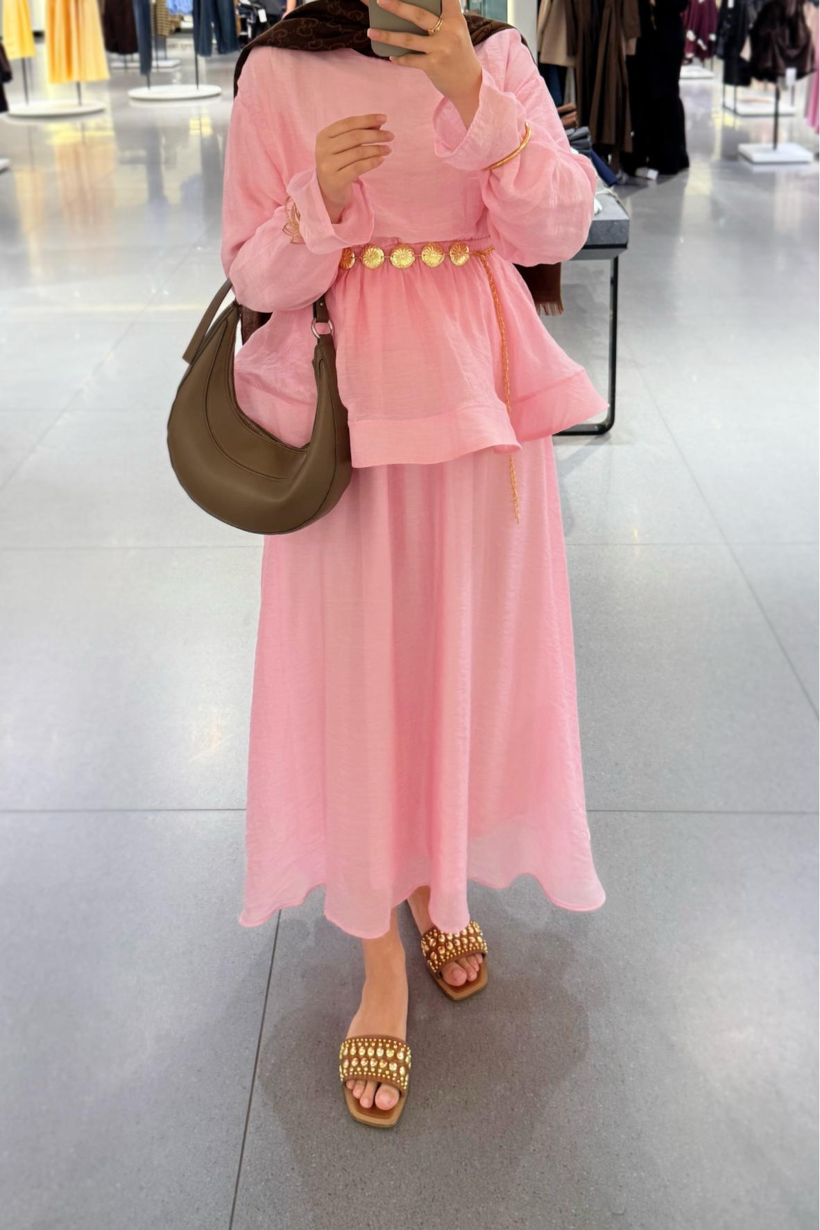 Tesettür Candy Elbise-Pembe