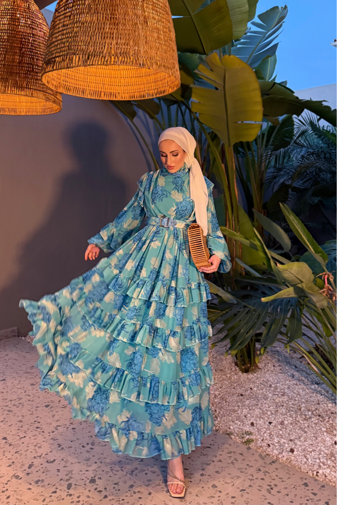 Ladin elbise- mavi - vakronline