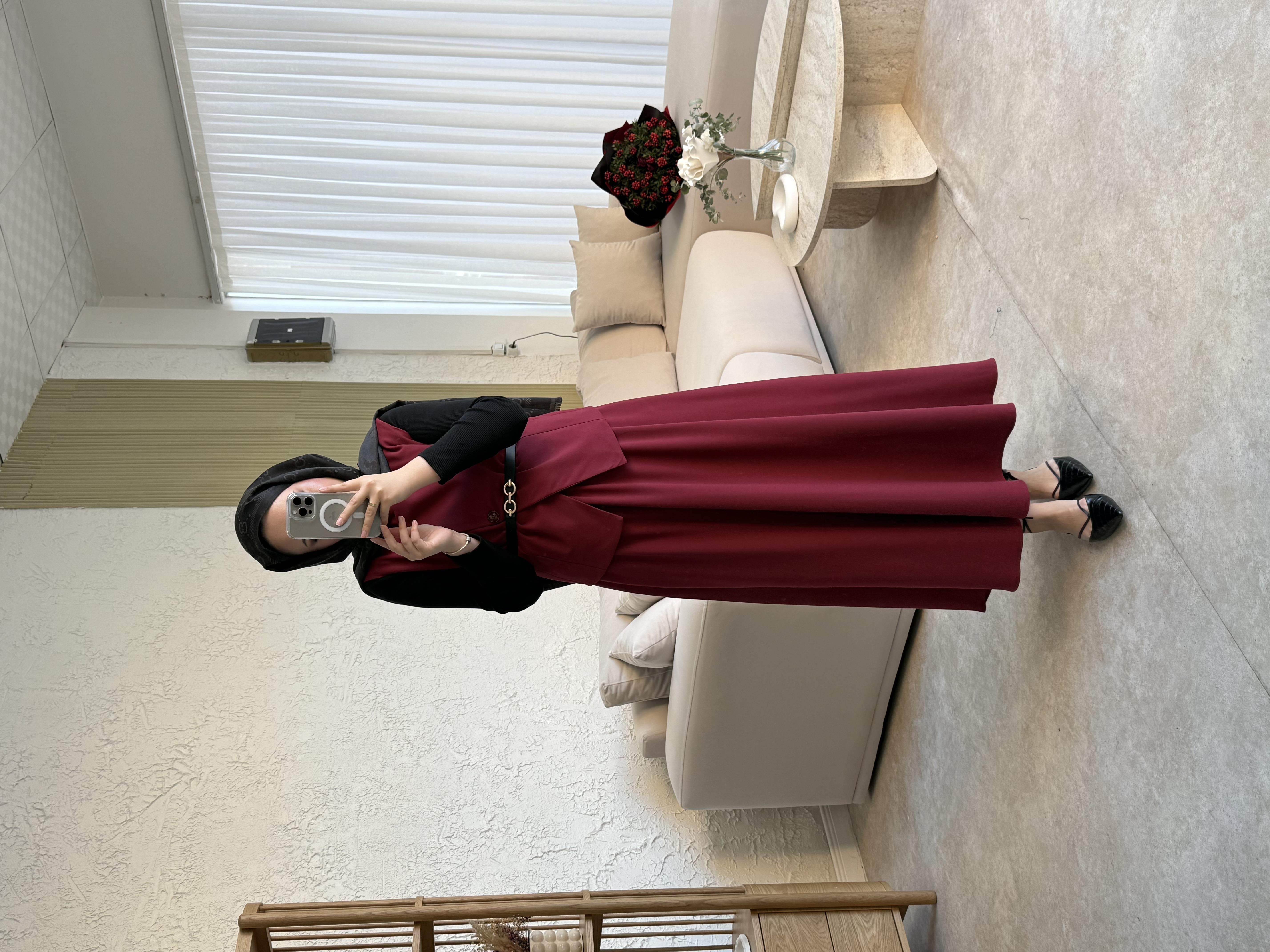 İsabel etekli takım-bordo - vakronline