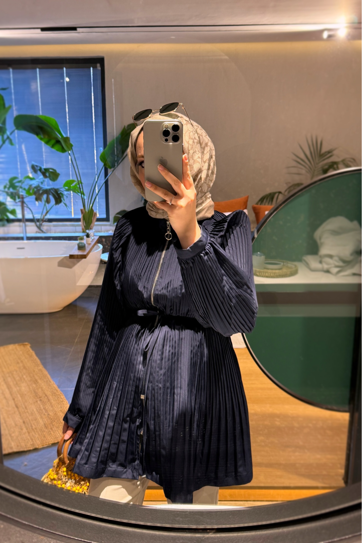 Micro piliseli trenç kap-lacivert - vakronline