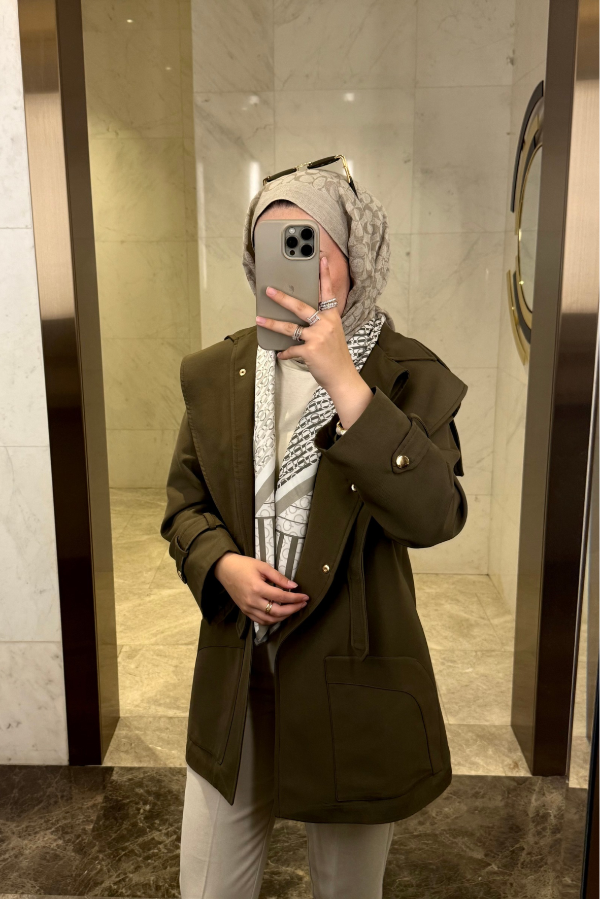 Pelerin Detaylı Premium Trençkot-Haki