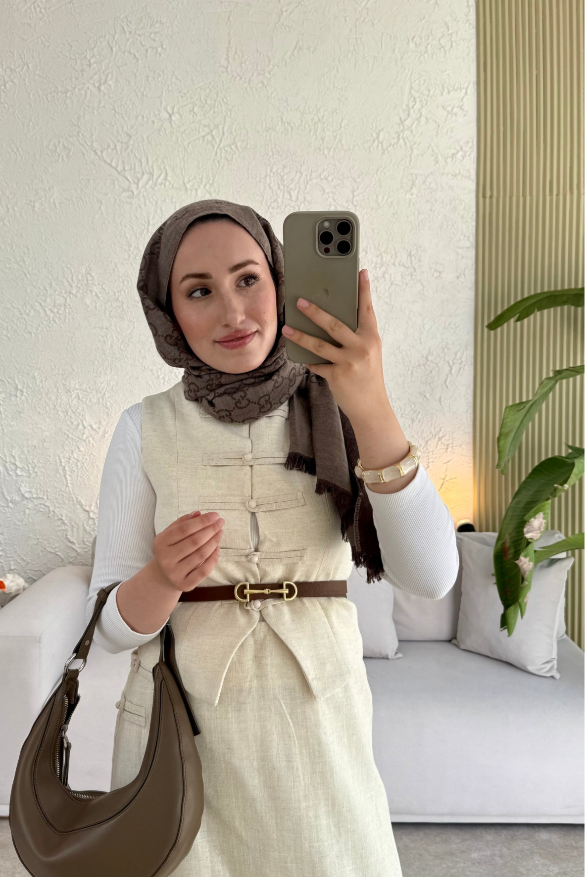 Tesettür Tuus etekli takım-bej - vakronline