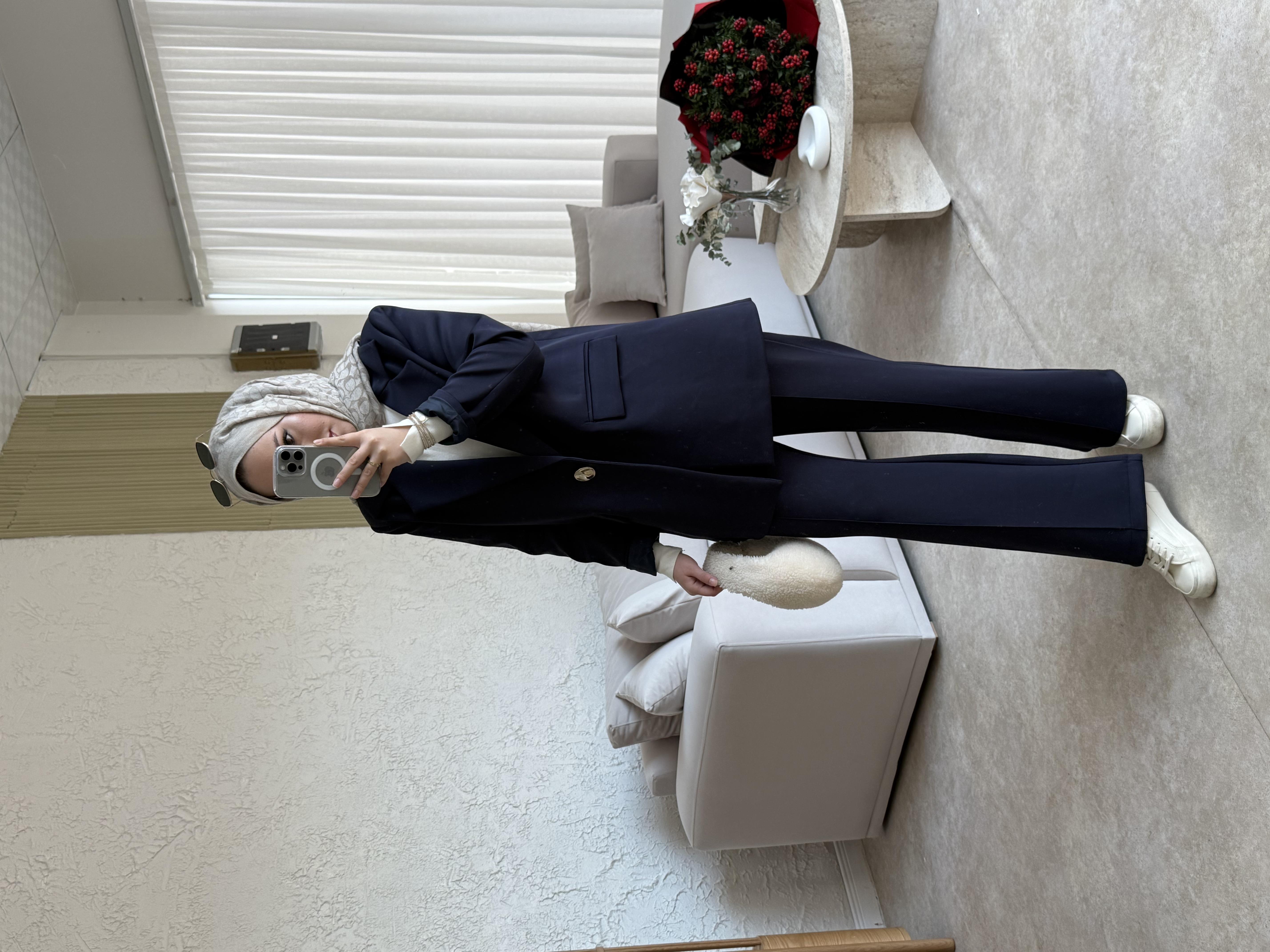 Blazer ceketli takım -lacivert - vakronline