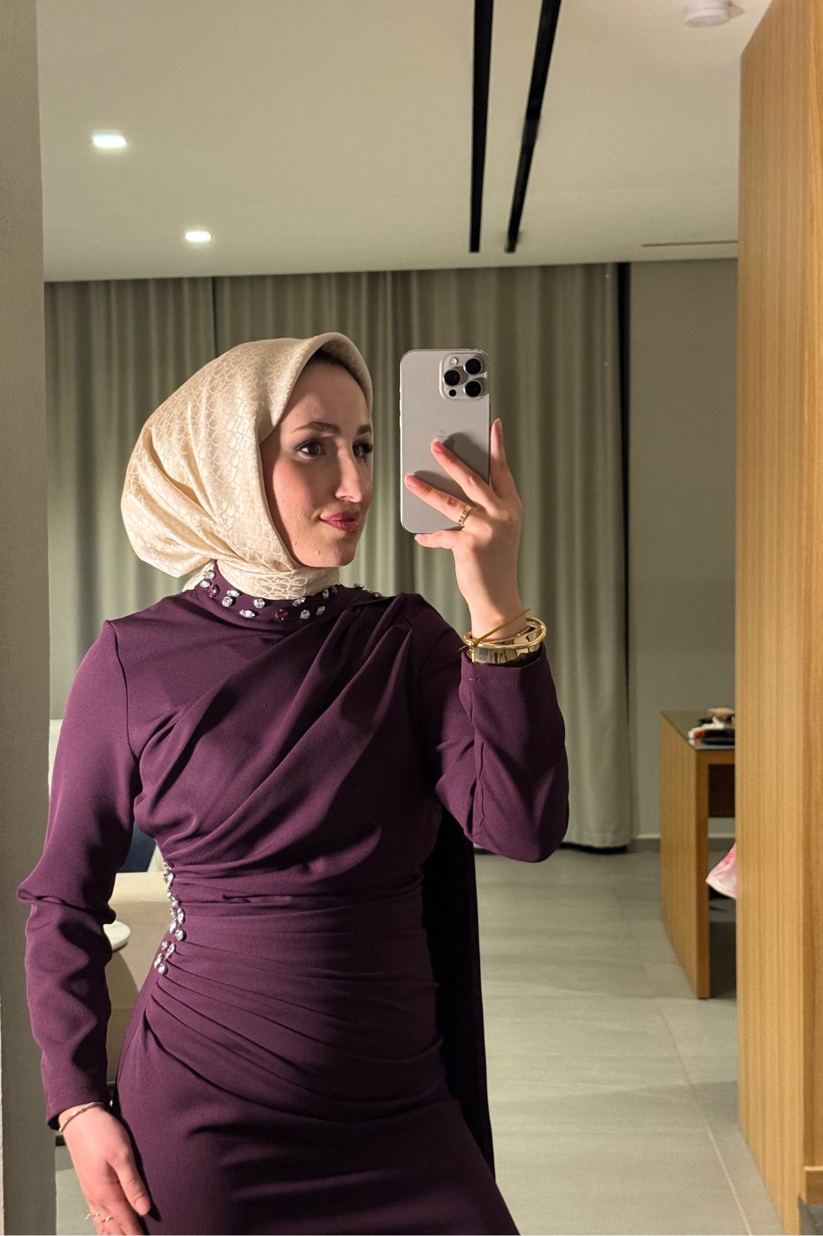 Mariana taşlı özel seri elbise  -burgonya  - Vakronline
