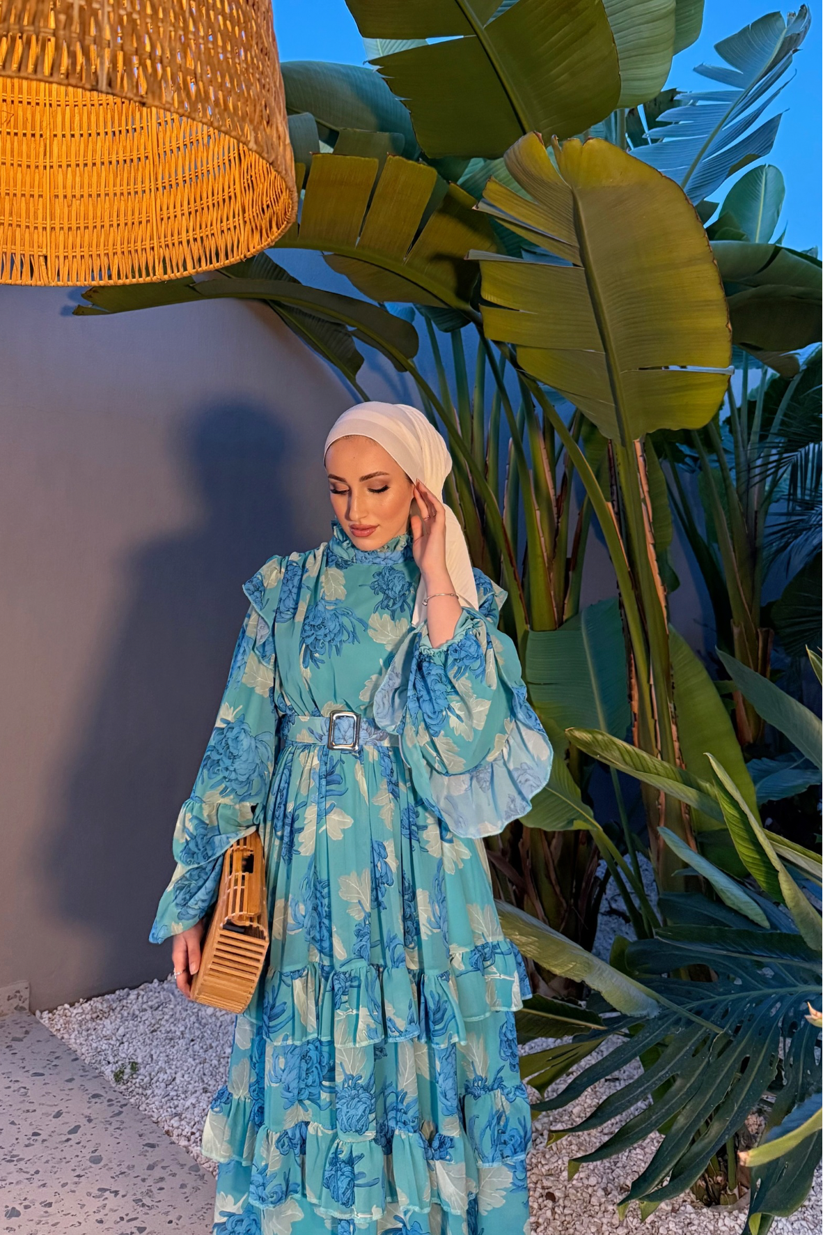 Ladin elbise- mavi - vakronline