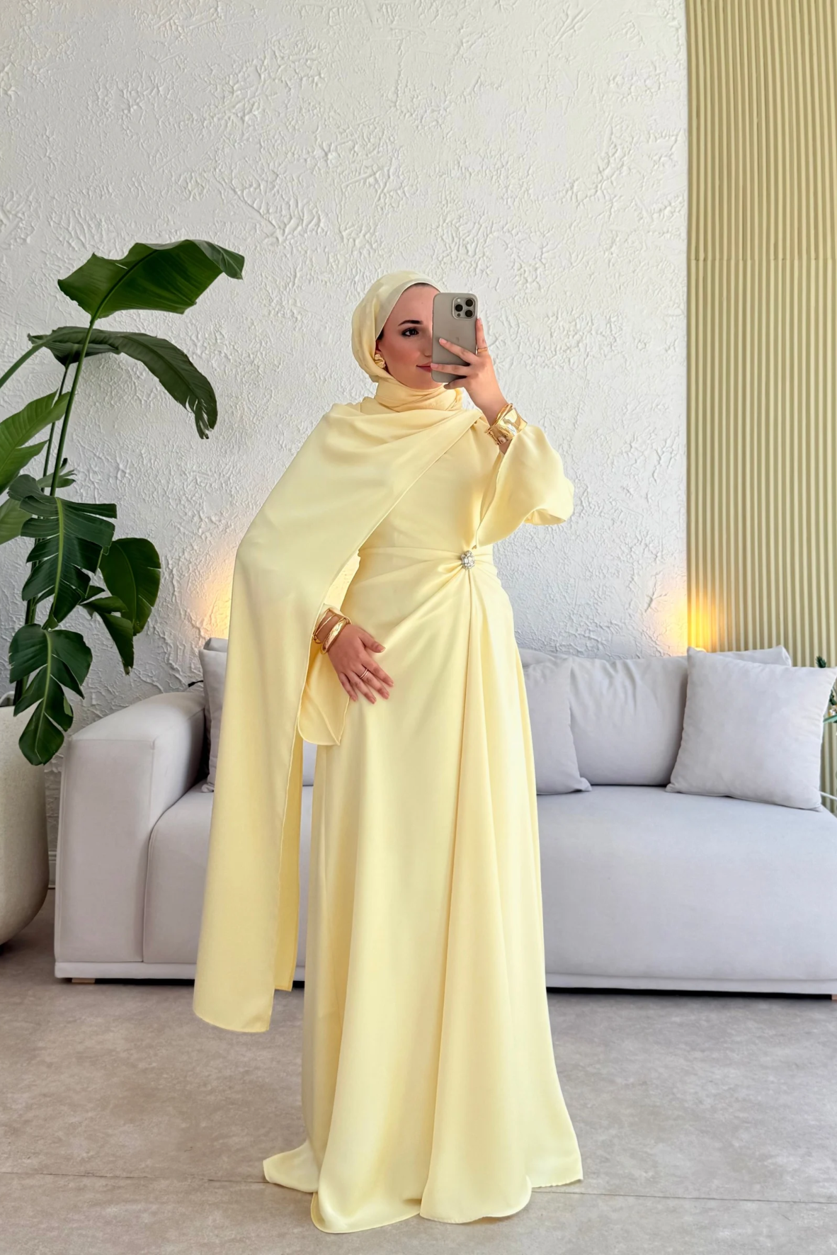 Since özel seri premium elbise -butter yellow(