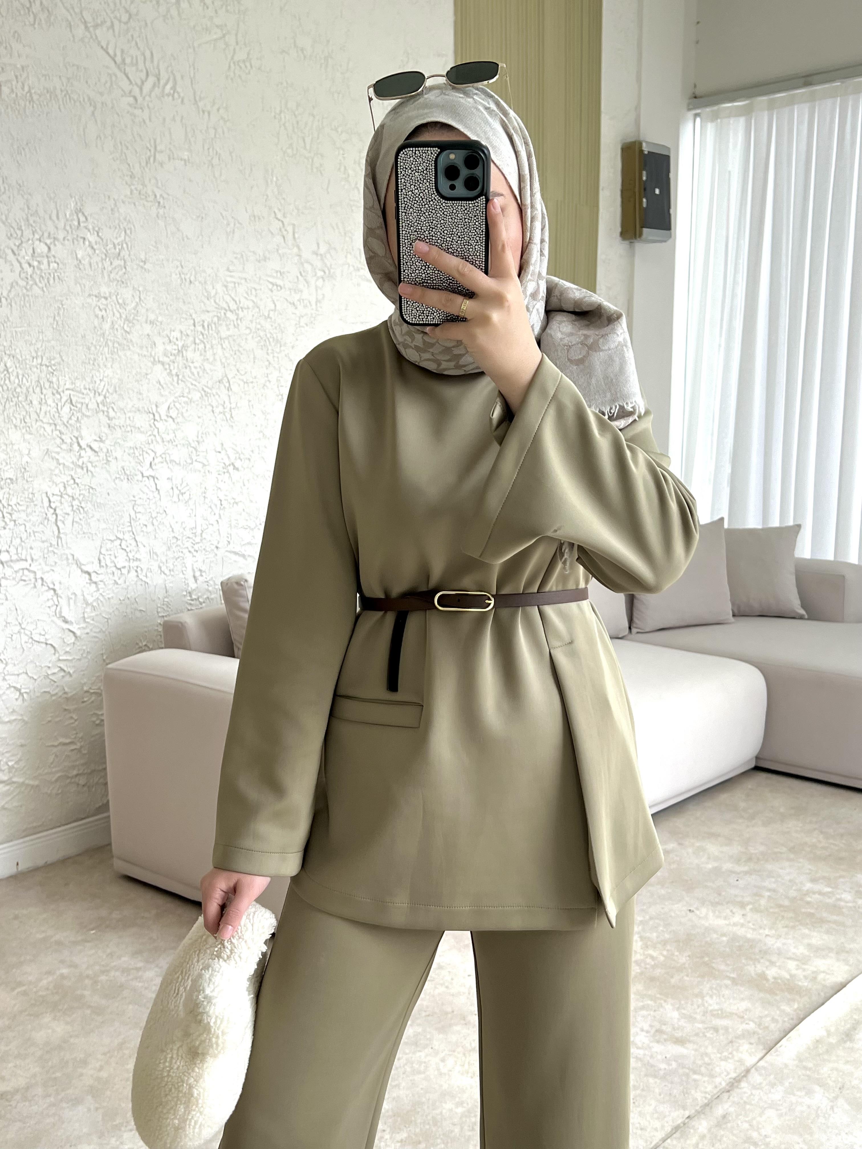 Moi scuba i̇kili takım pantolonlu-çağla - vakronline