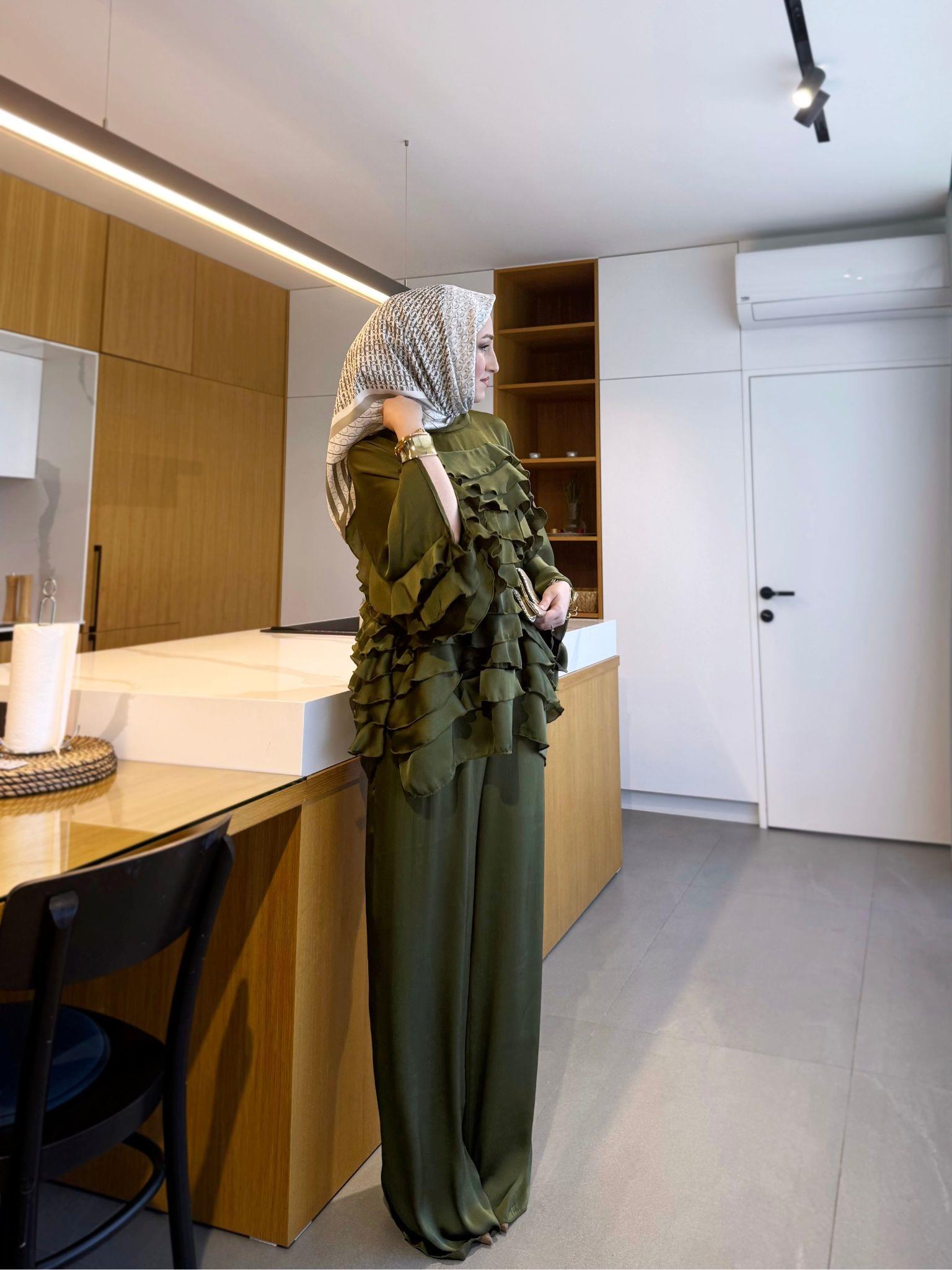 Love özel tasarım takım -haki - vakronline