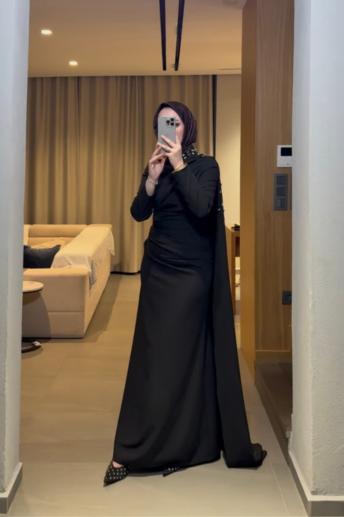 Mariana taşlı özel seri elbise -siyah  - Vakronline