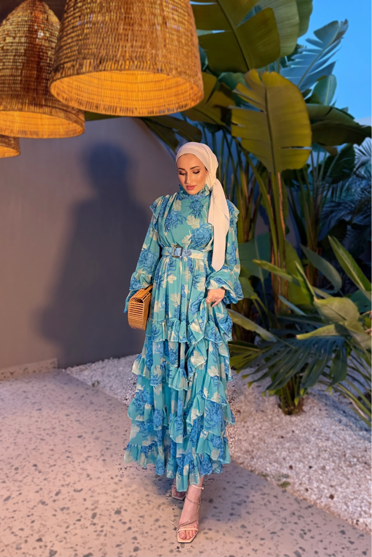 Ladin elbise- mavi - vakronline