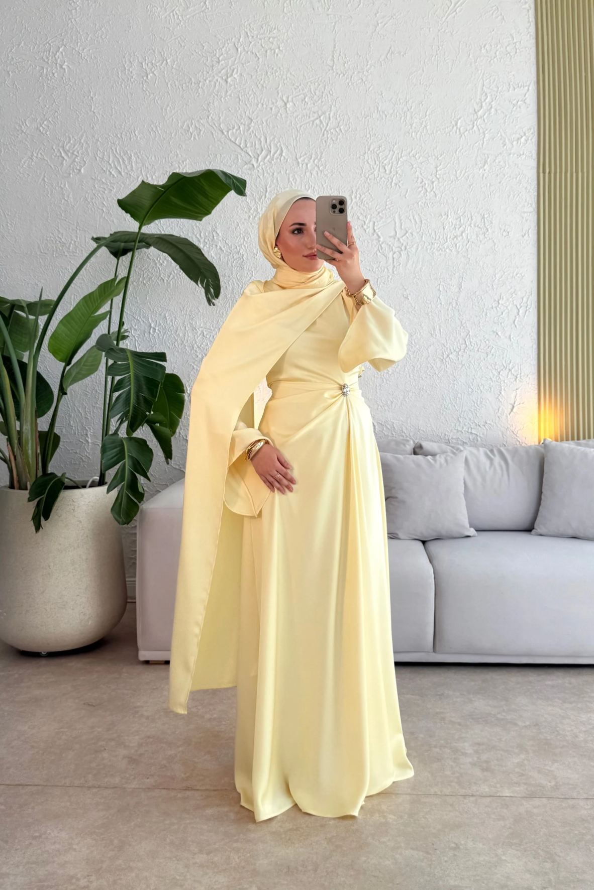 Since özel seri premium elbise -butter yellow(