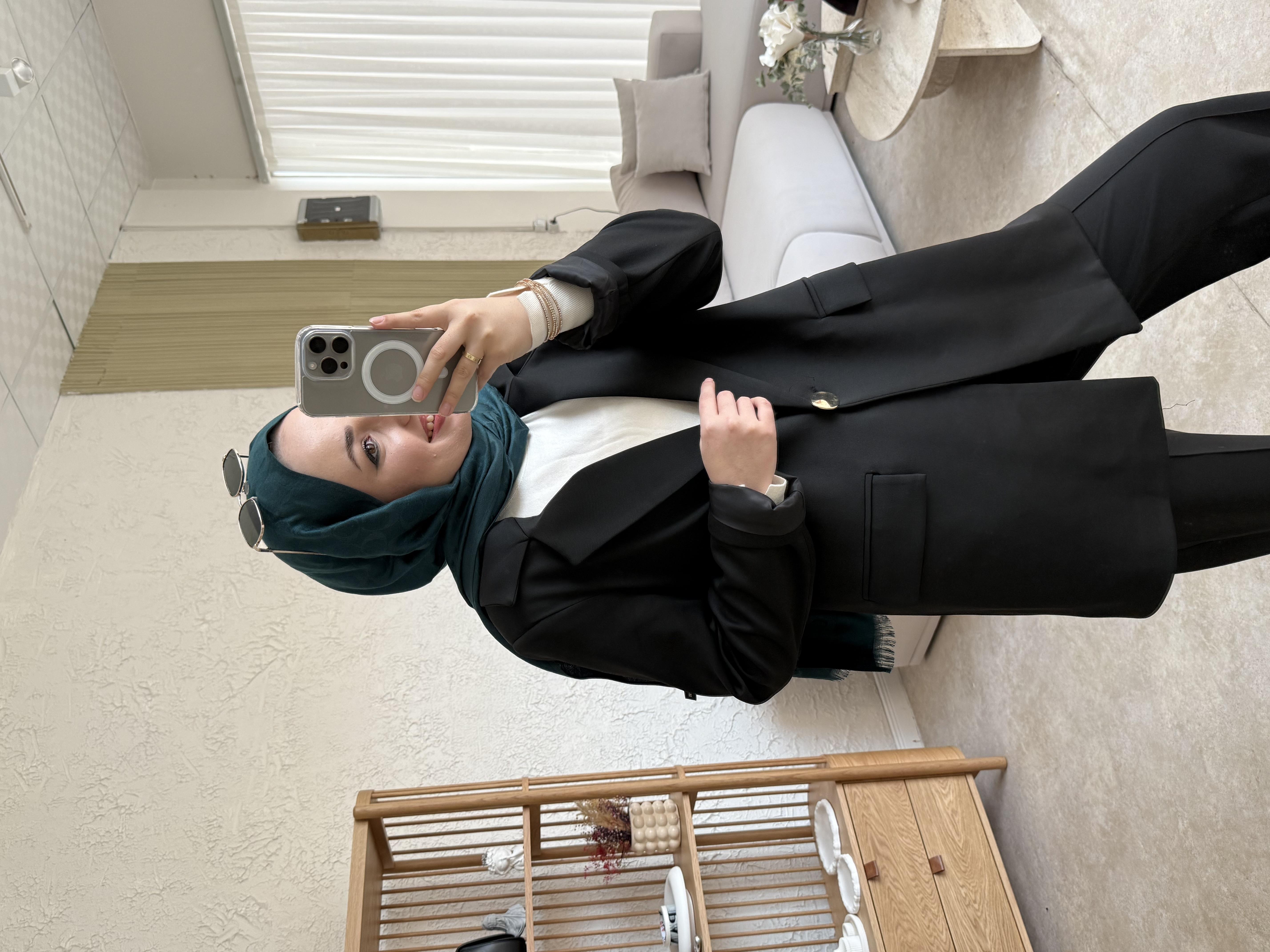 Blazer ceketli takım -siyah - vakronline