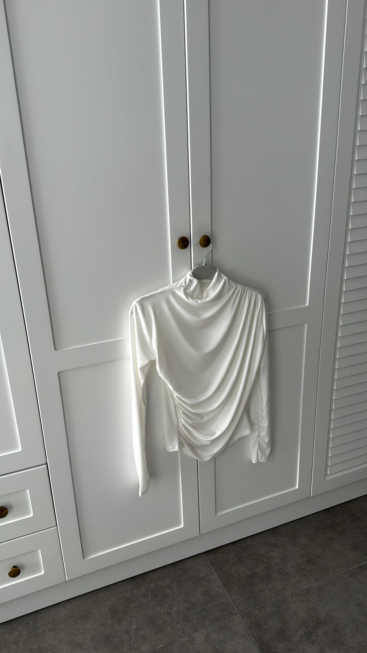 Drapeli bluz-beyaz - vakronline