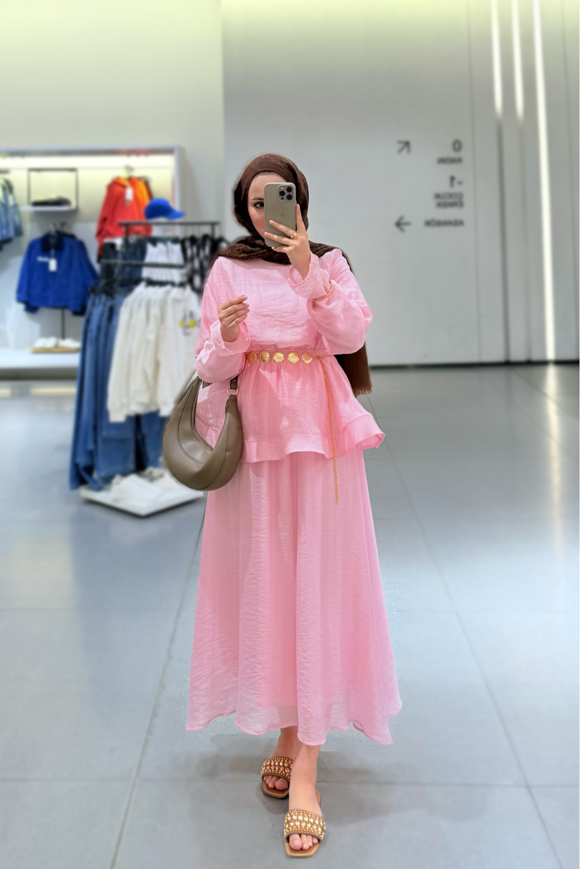 Tesettür Candy Elbise-Pembe