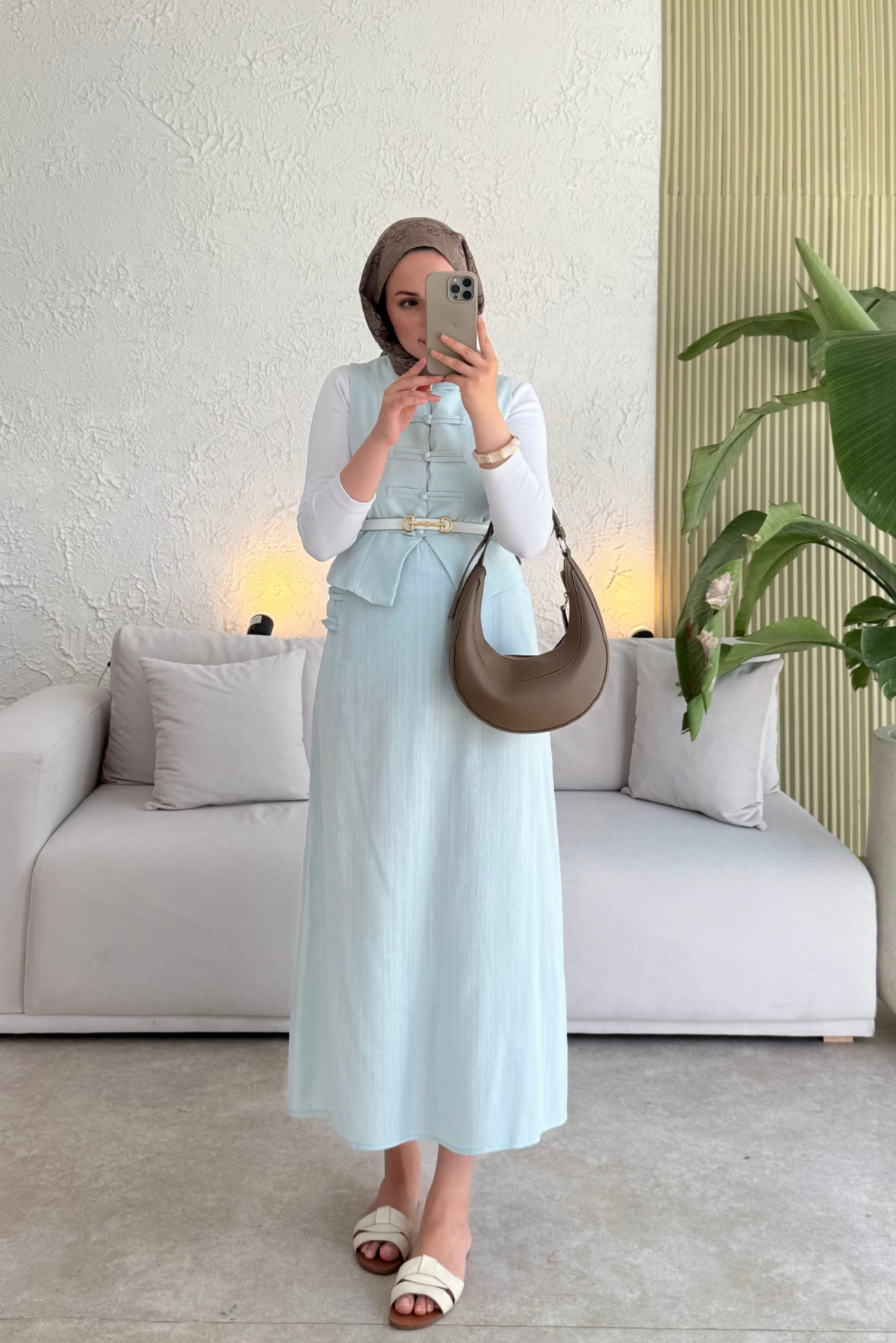 Tesettür Tuus etekli takım-Bebe mavisi - vakronline