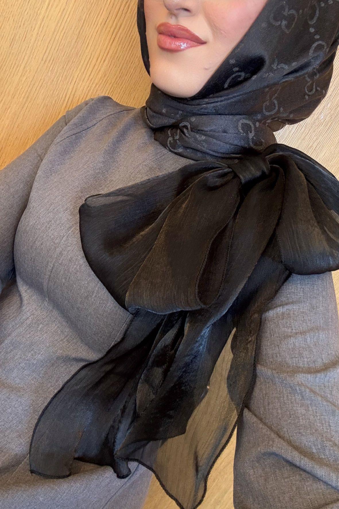 Elizabeth maxi boy fiyonk broşlu premium elbise-antrasit - vakronline