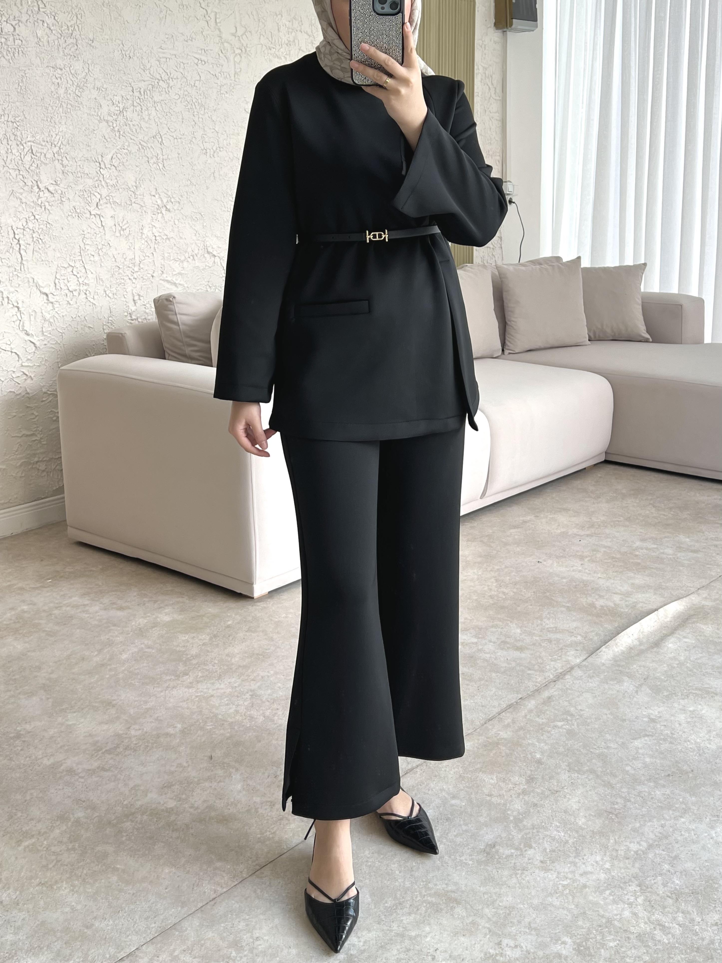 Moi scuba i̇kili takım pantolonlu-siyah - vakronline