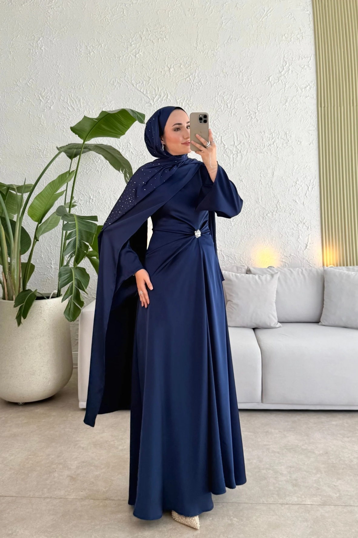 Since özel seri premium elbise -lacivert 