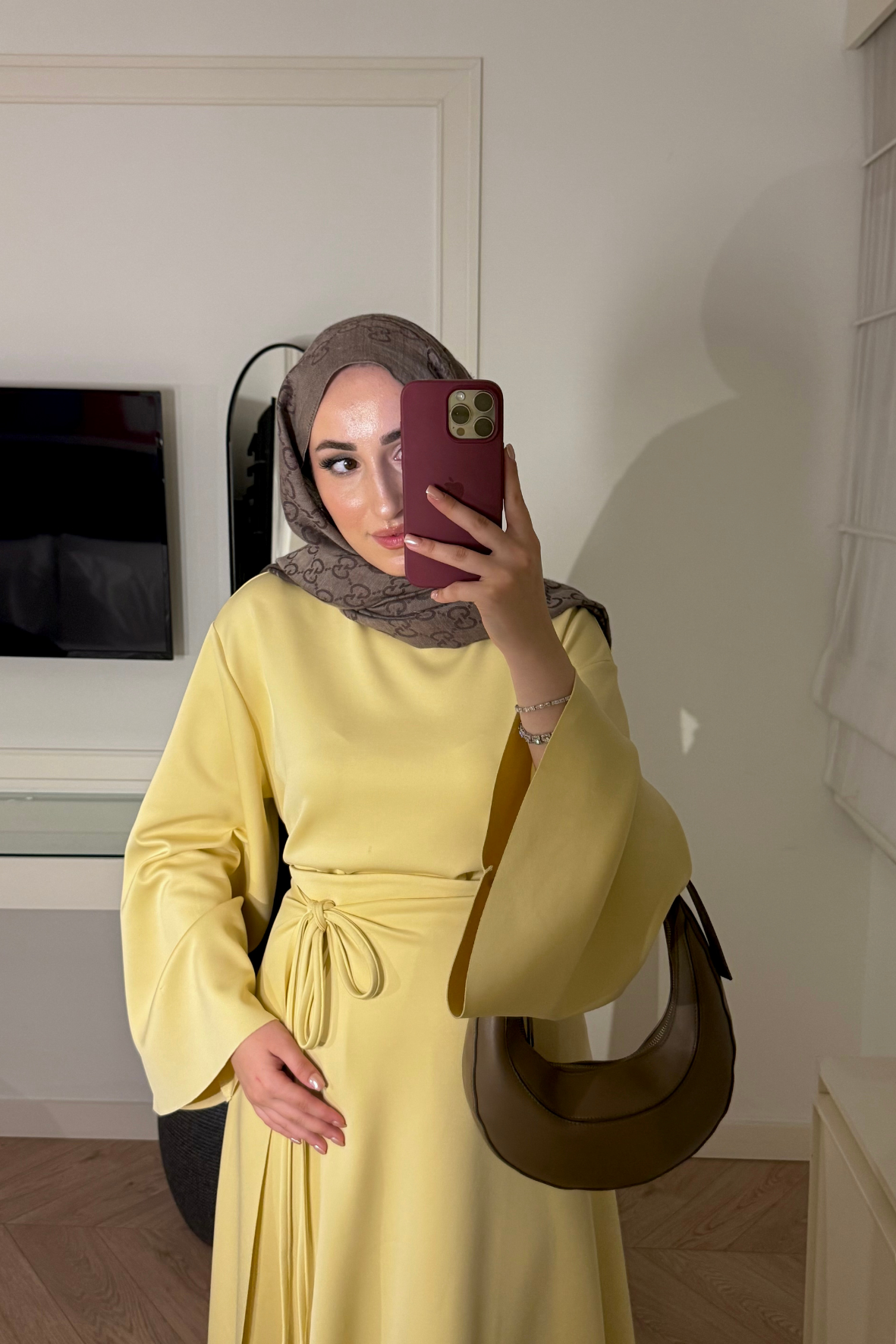 Alya Pelerin Etekli Takım-Sarı