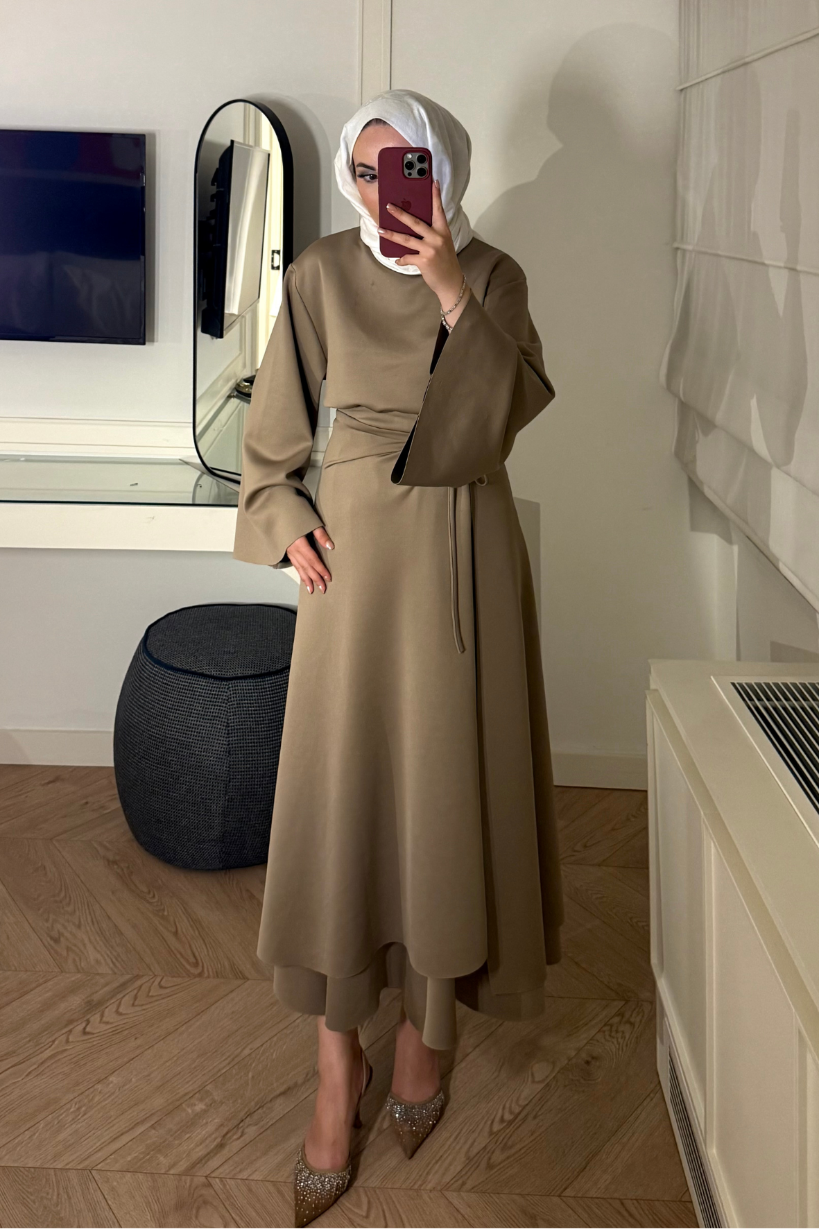 Alya Pelerin Etekli Takım-Vizon