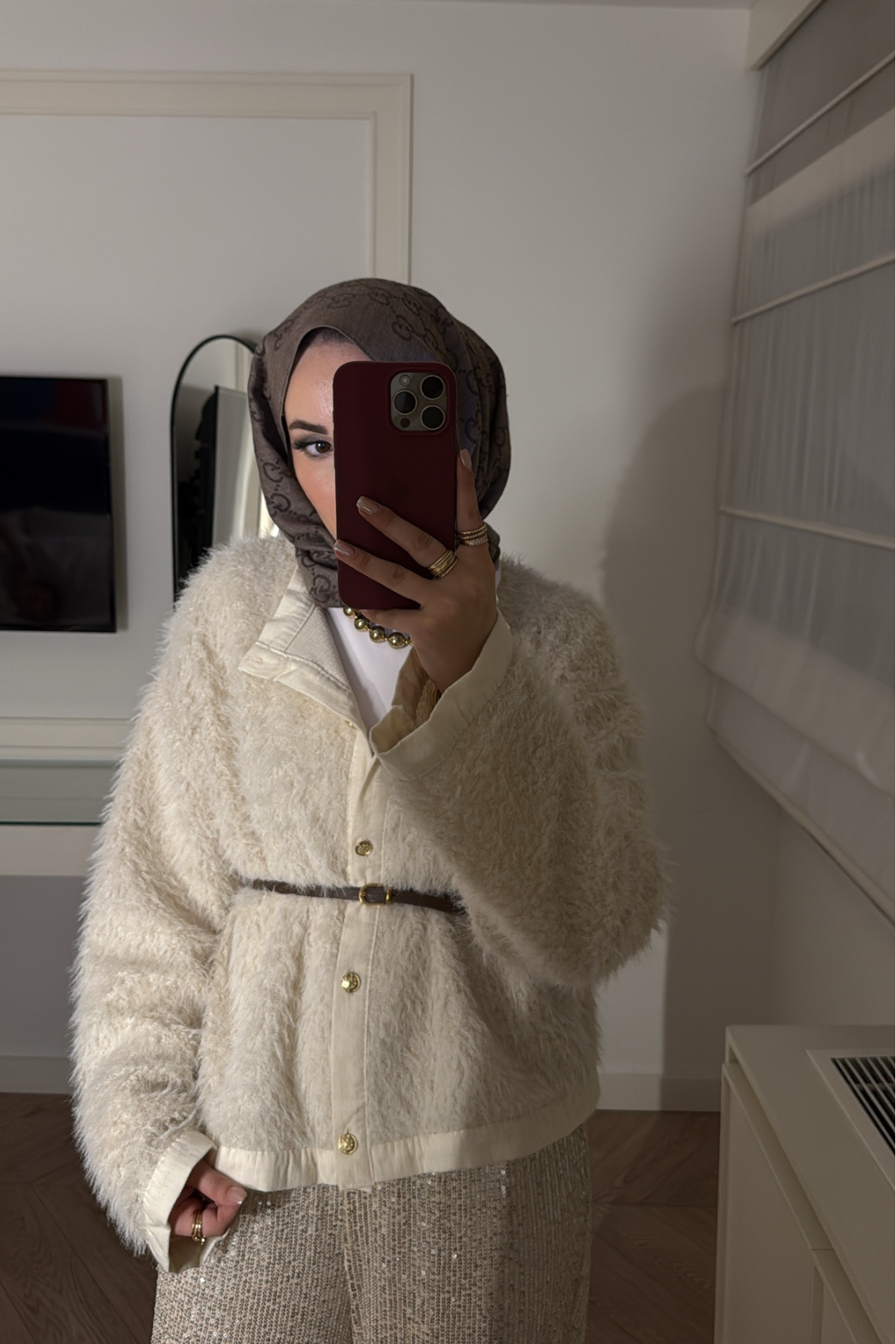 Angora Peluş Massimo Hırka-Ekru 