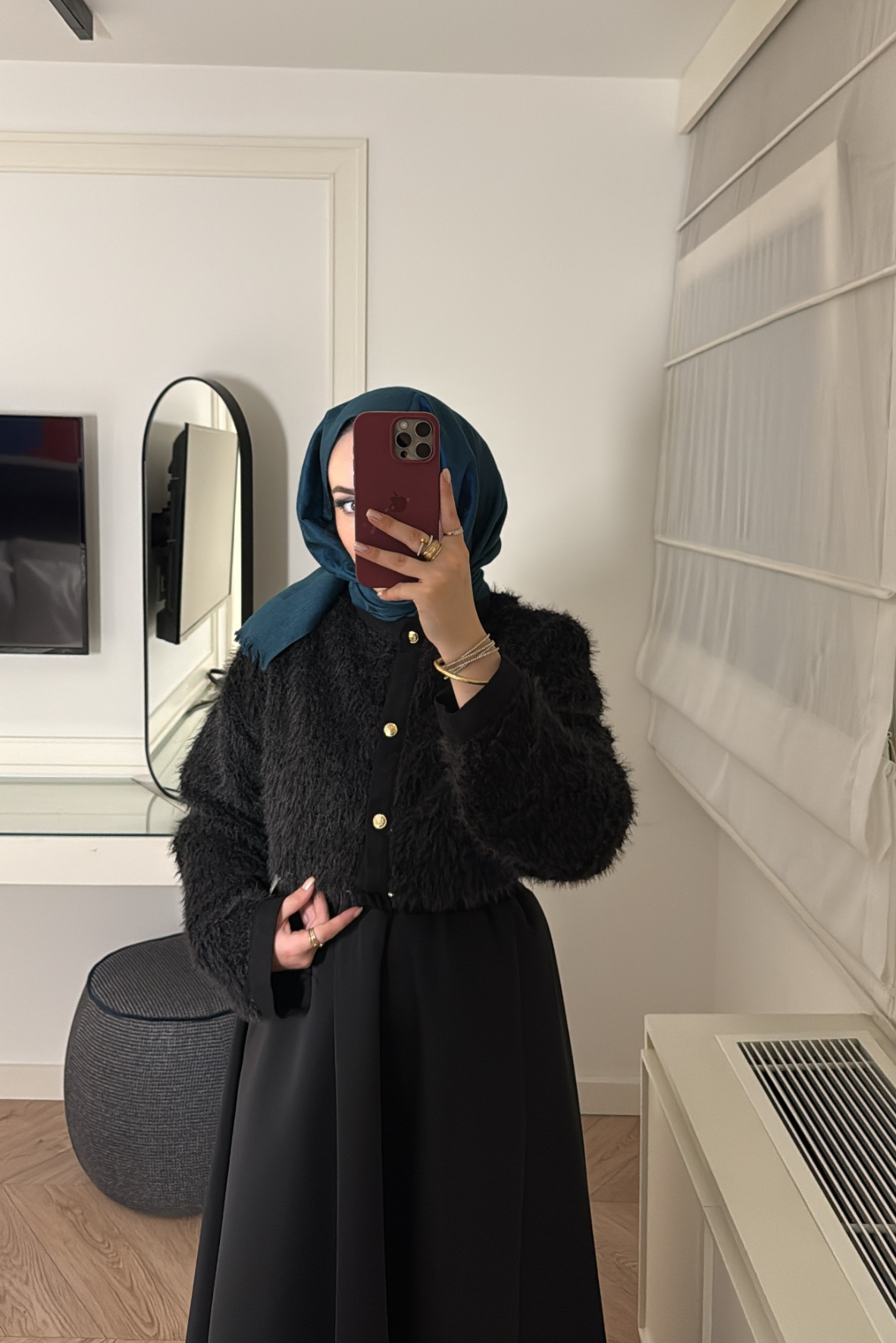 Angora Peluş Massimo Hırka-siyah 