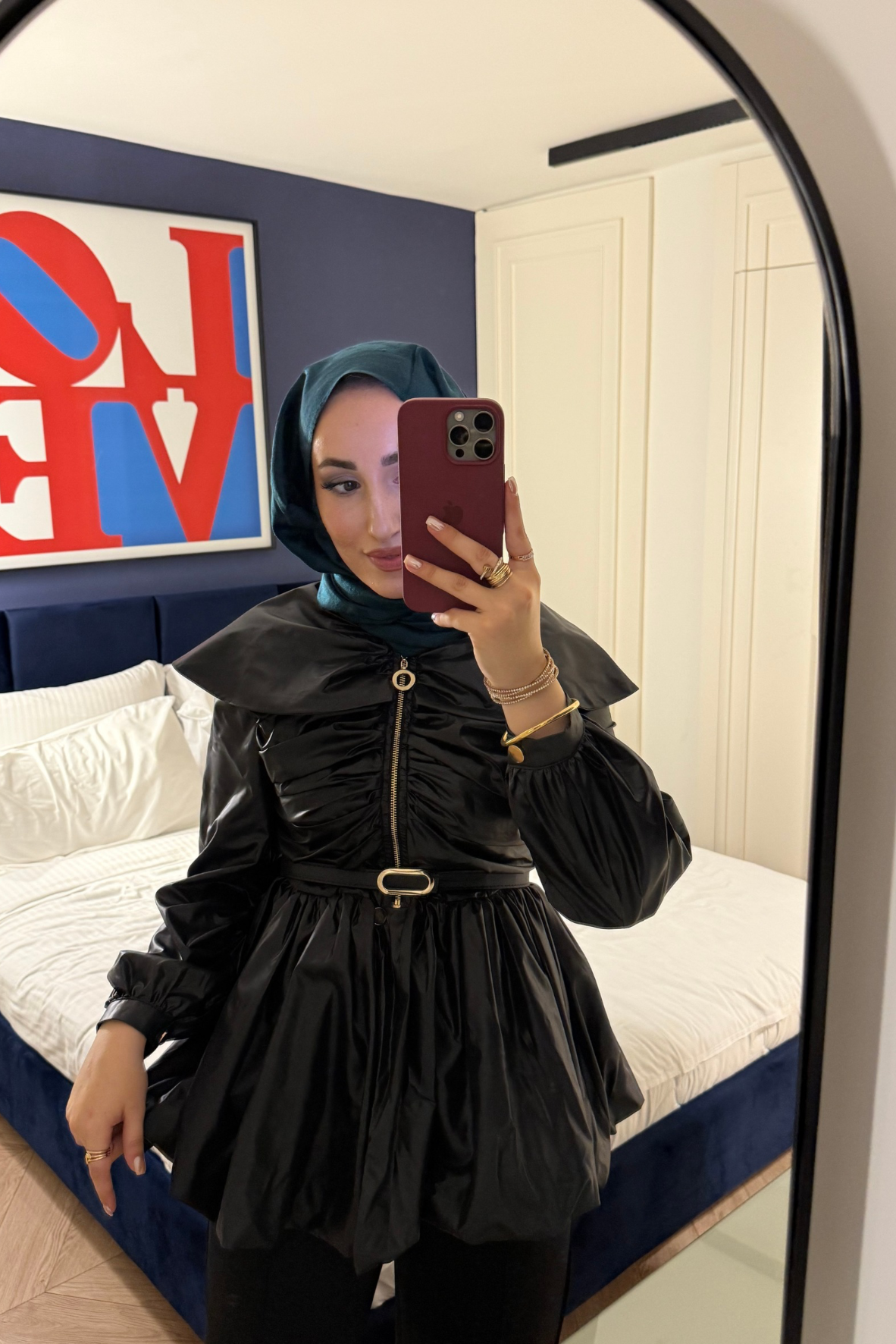 Aurelia Balon Yarım Fermuarlı Yağmurluk - Siyah