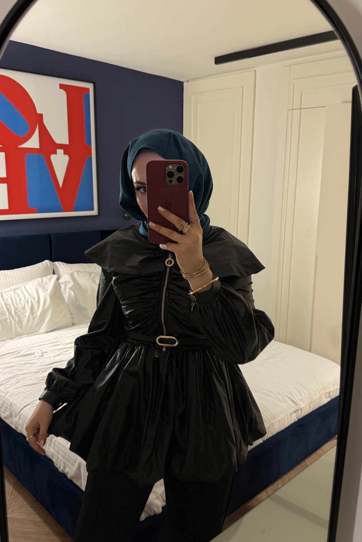 Aurelia Balon Yarım Fermuarlı Yağmurluk - Siyah