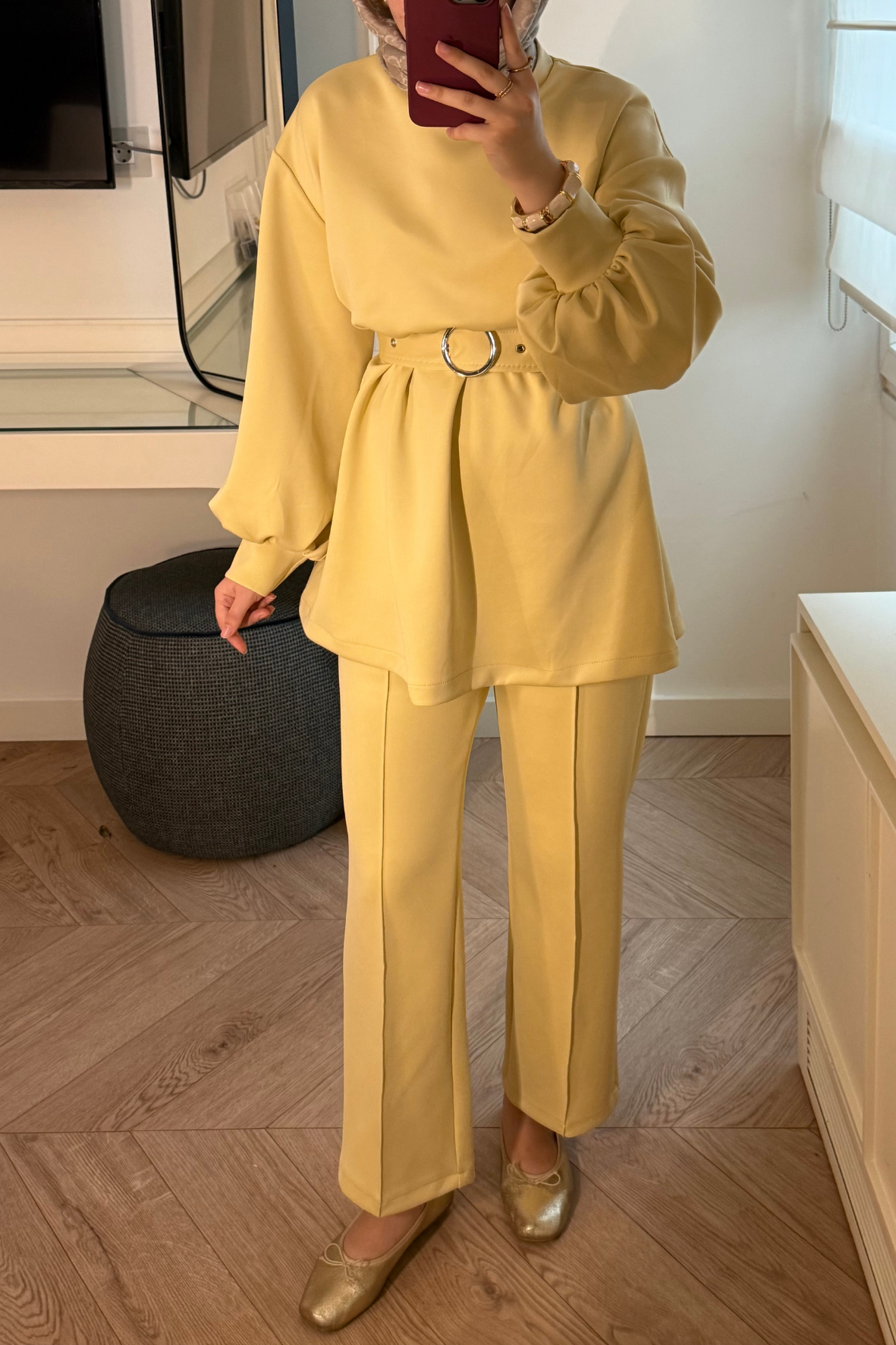 Azel Kemerli Scuba Takım-butter Yellow